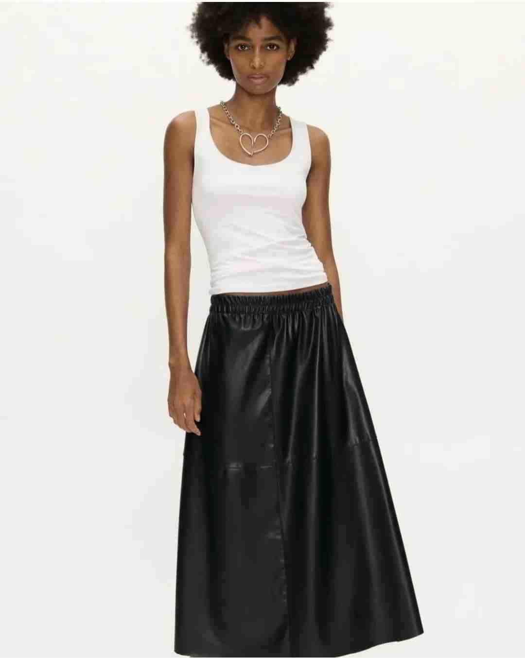 Falda larga eco cuero ZARA - miniatura 1