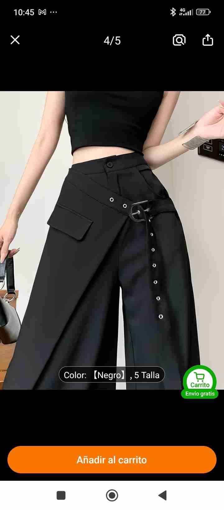 Pantalón negro con hebilla - miniatura 1