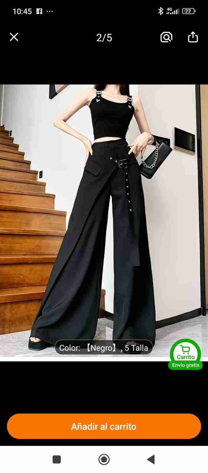 Pantalón negro con hebilla - miniatura 2