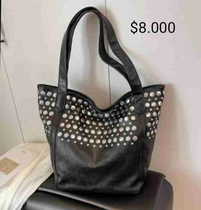 Cartera negra con tachas - miniatura 1