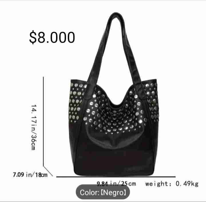 Cartera negra con tachas - miniatura 2