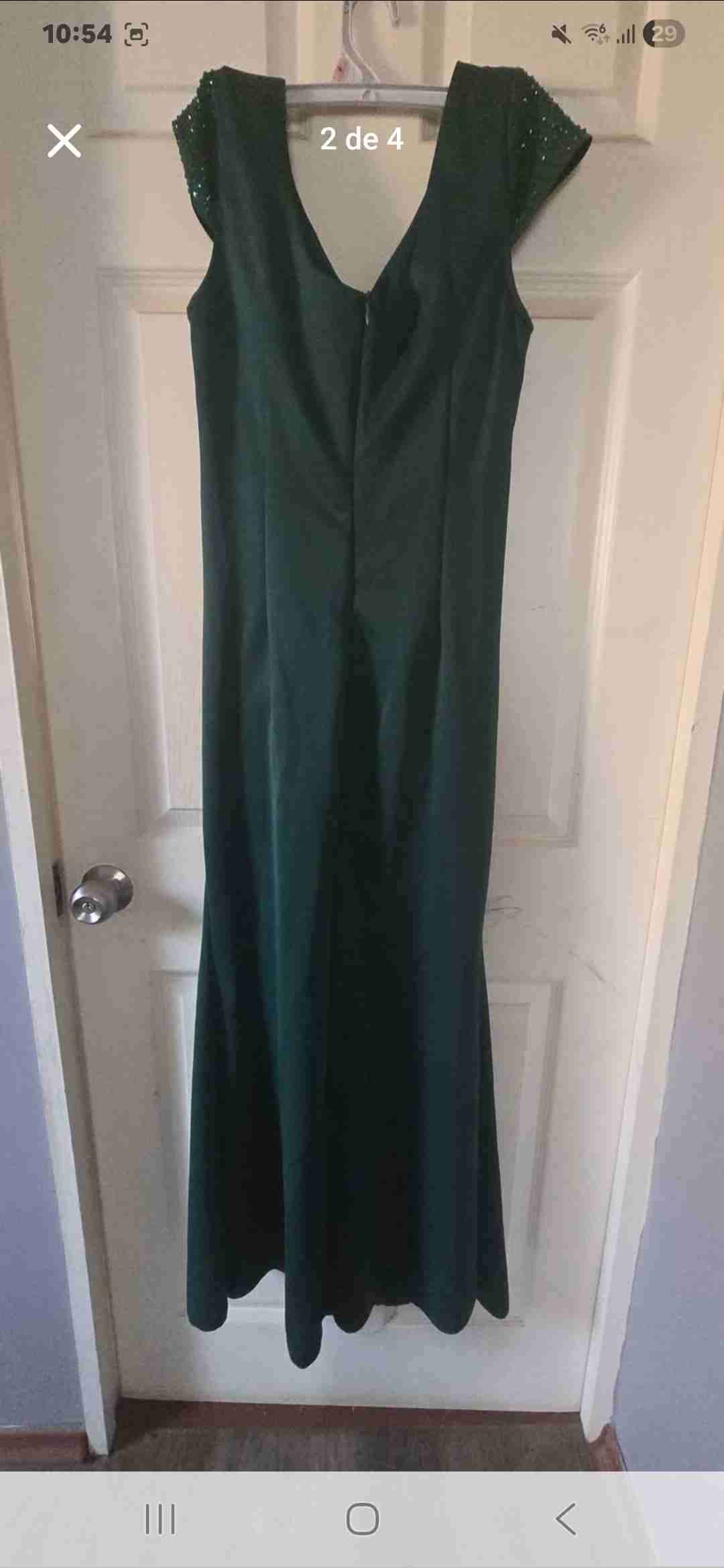 Vestido largo verde elegante - miniatura 5