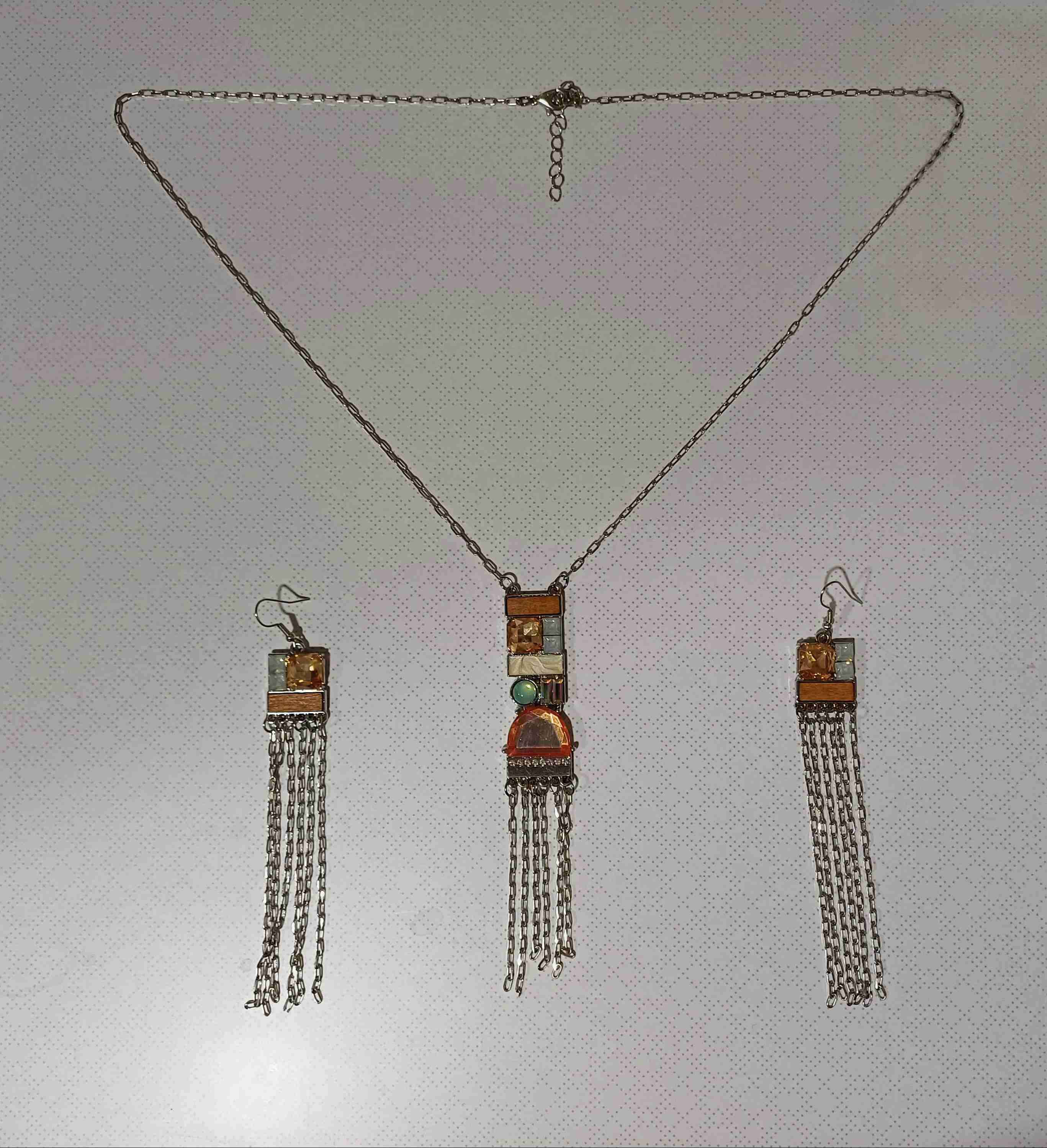 Set de collar y aros bohemios - miniatura 1
