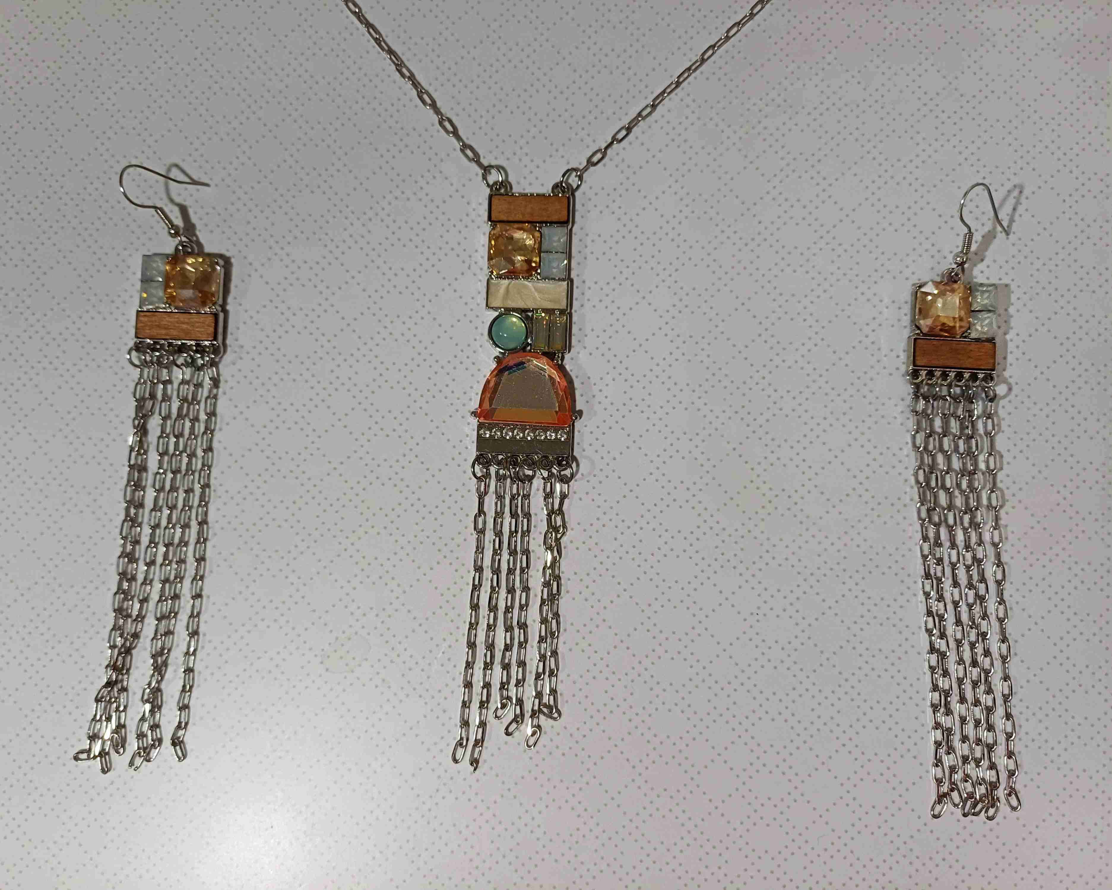 Set de collar y aros bohemios - miniatura 2