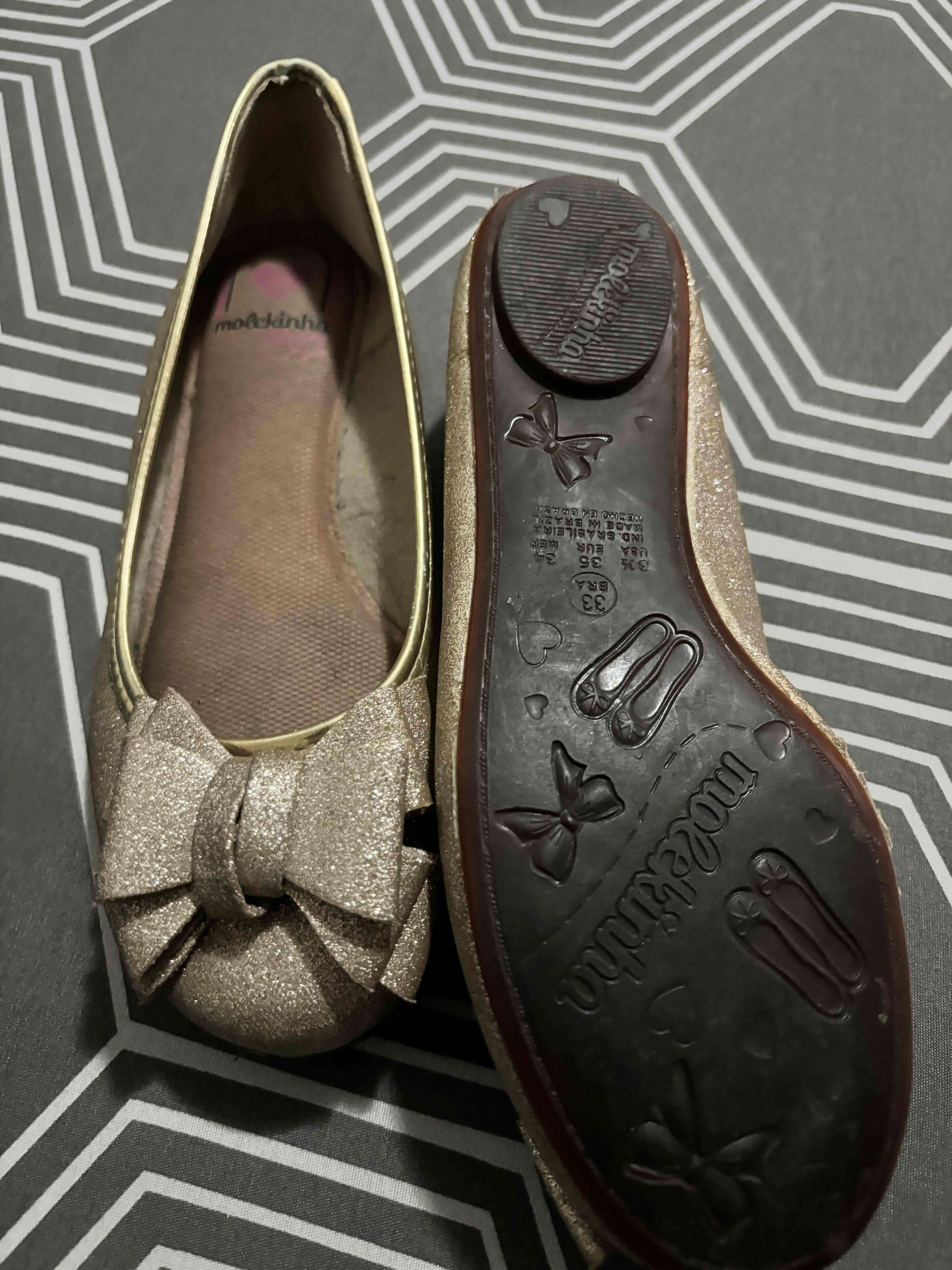 Bailarinas doradas con lazo - miniatura 2