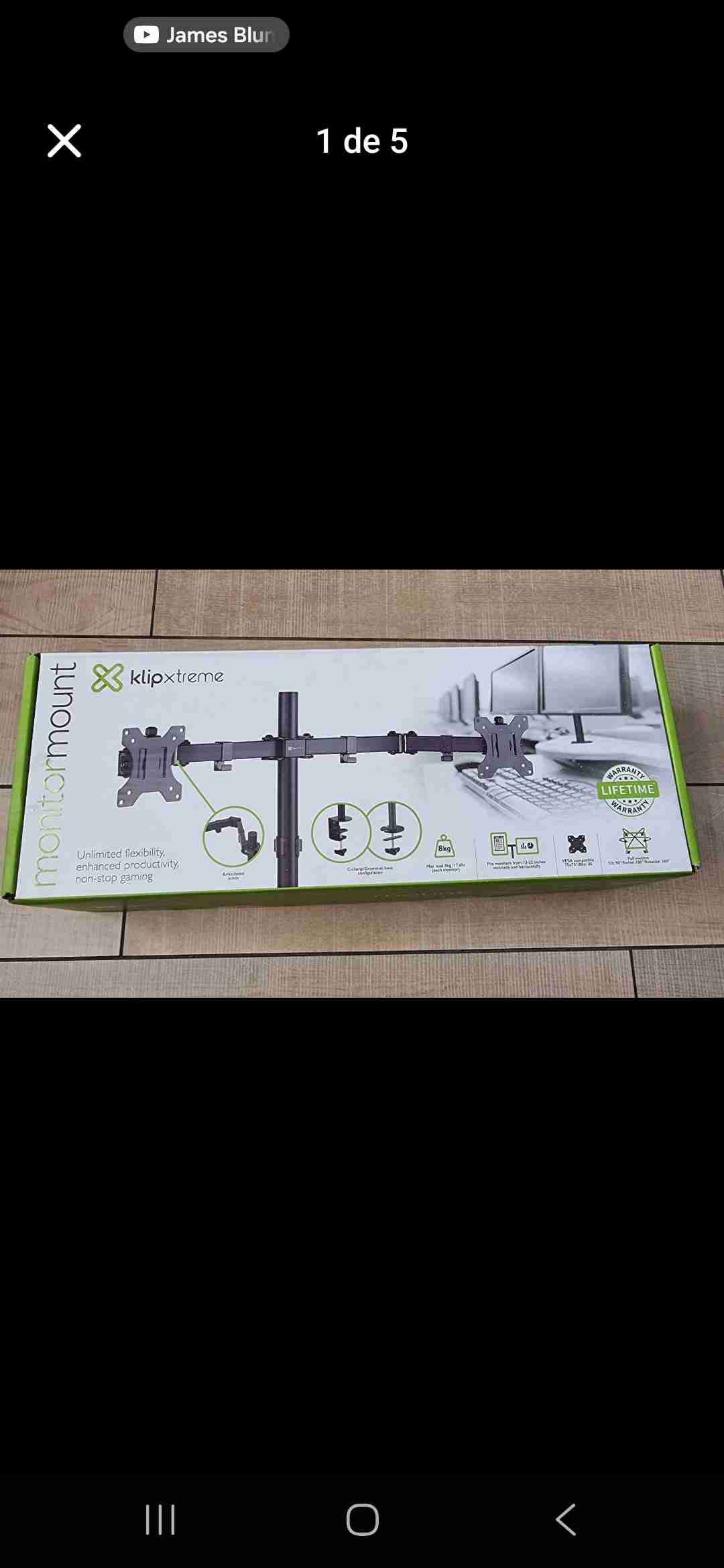 Soporte dual monitore Klip Xtreme - miniatura 1