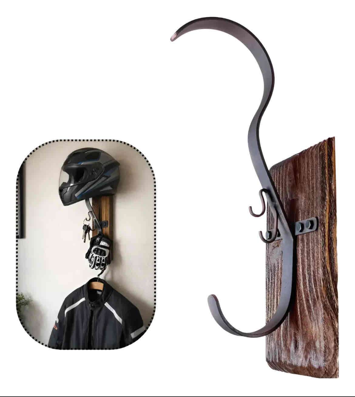 Colgador casco moto pared perchero - miniatura 2