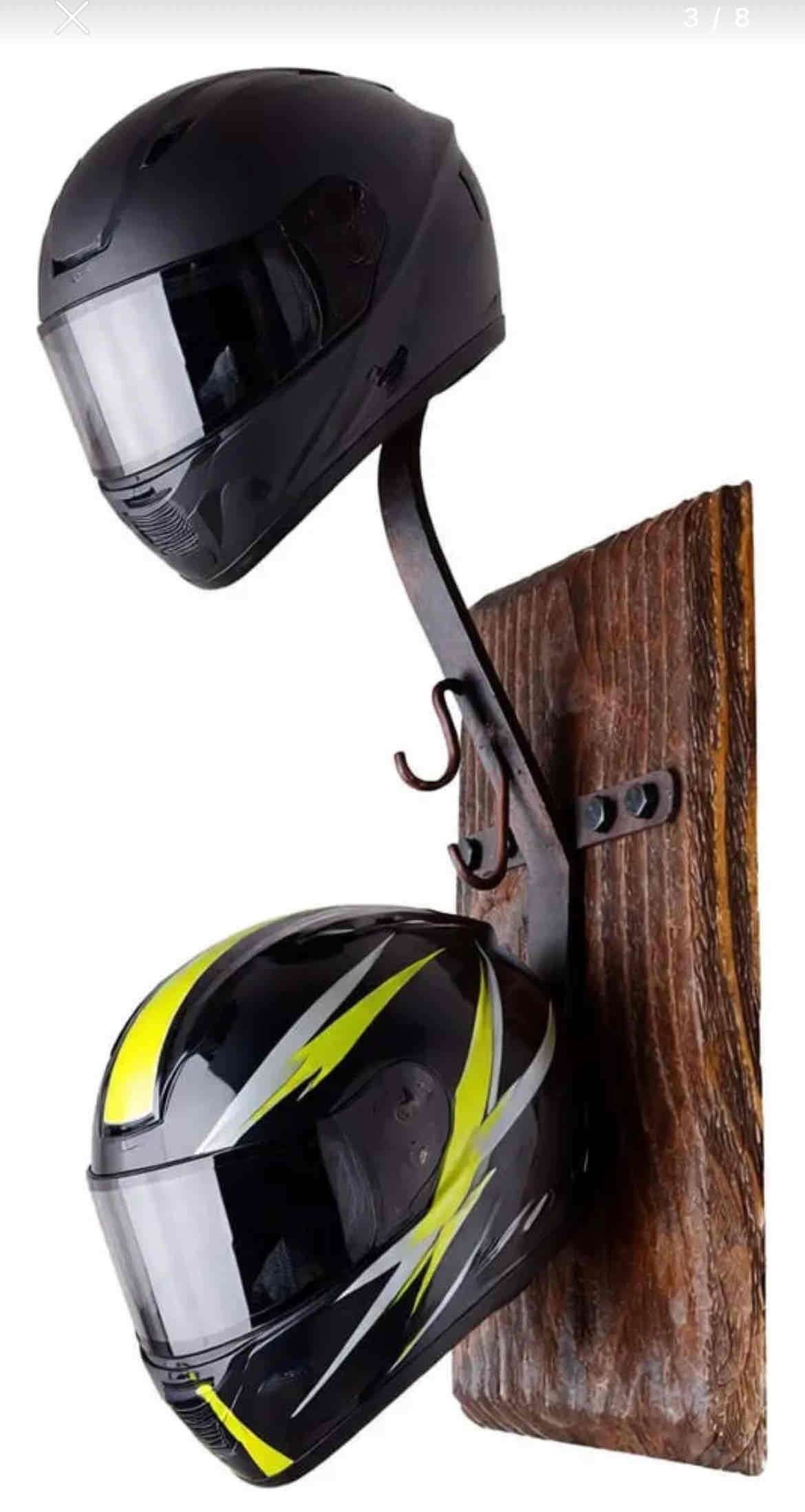 Colgador casco moto pared perchero - miniatura 3