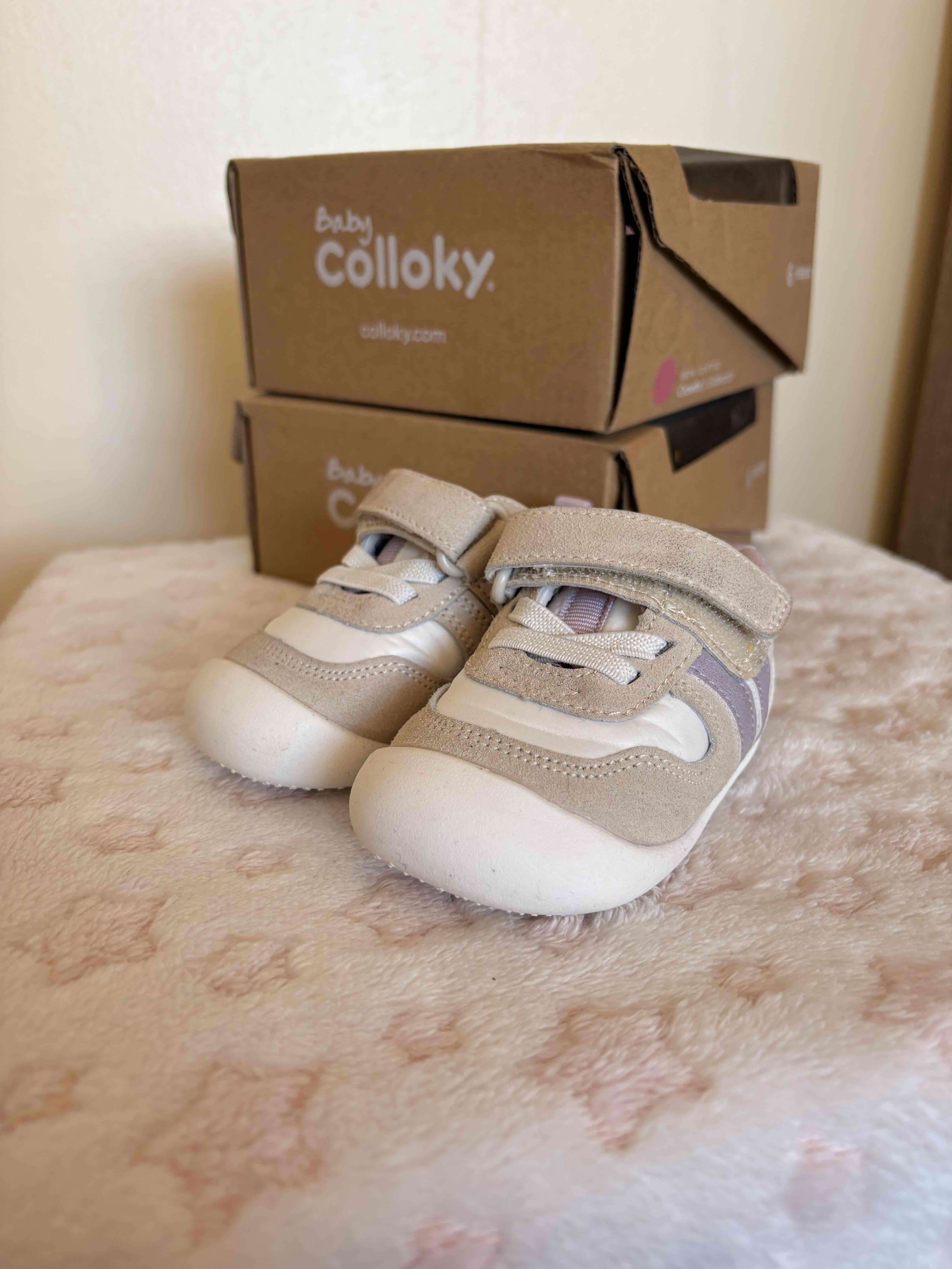 Zapatillas bebé Colloky beige y lilas - miniatura 3