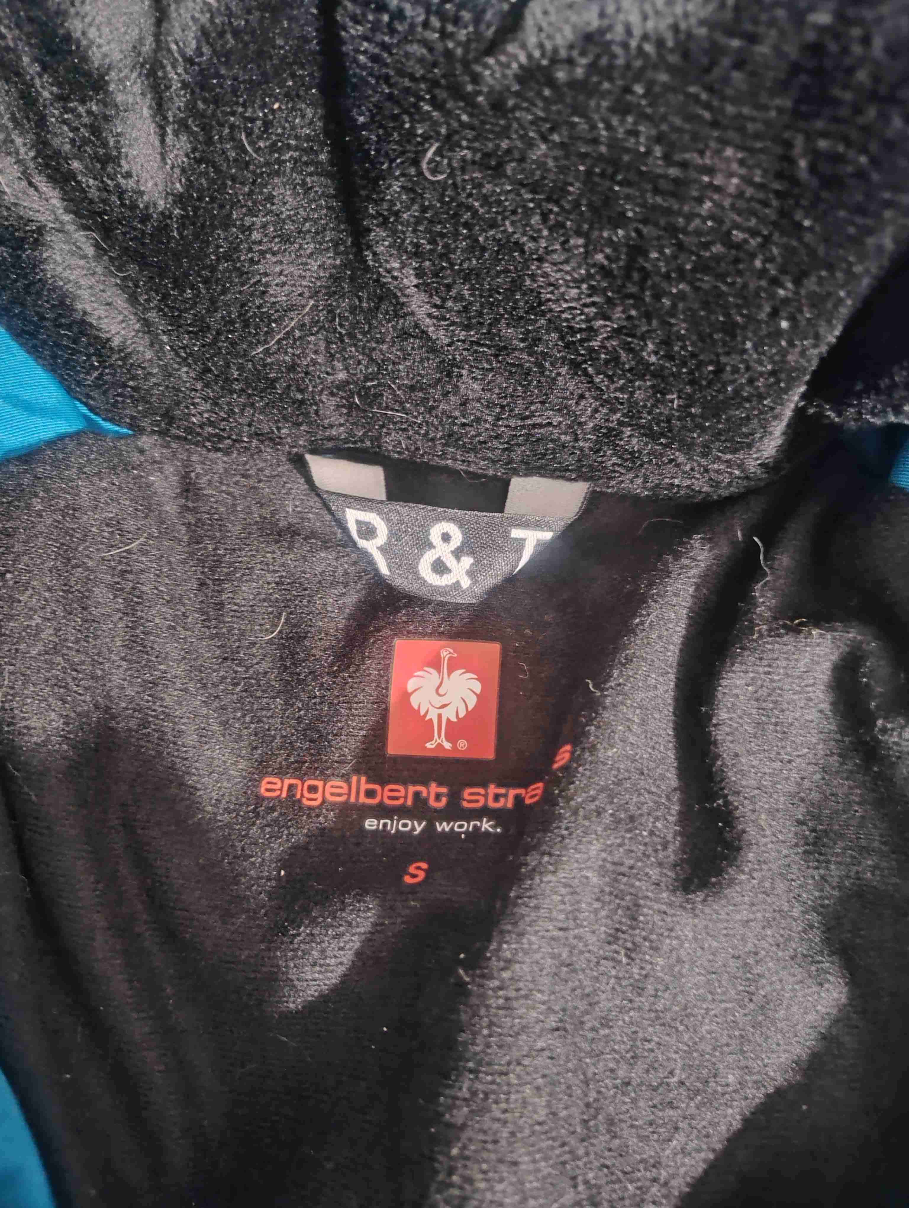 Parka azul con capucha, full impermeable - miniatura 4