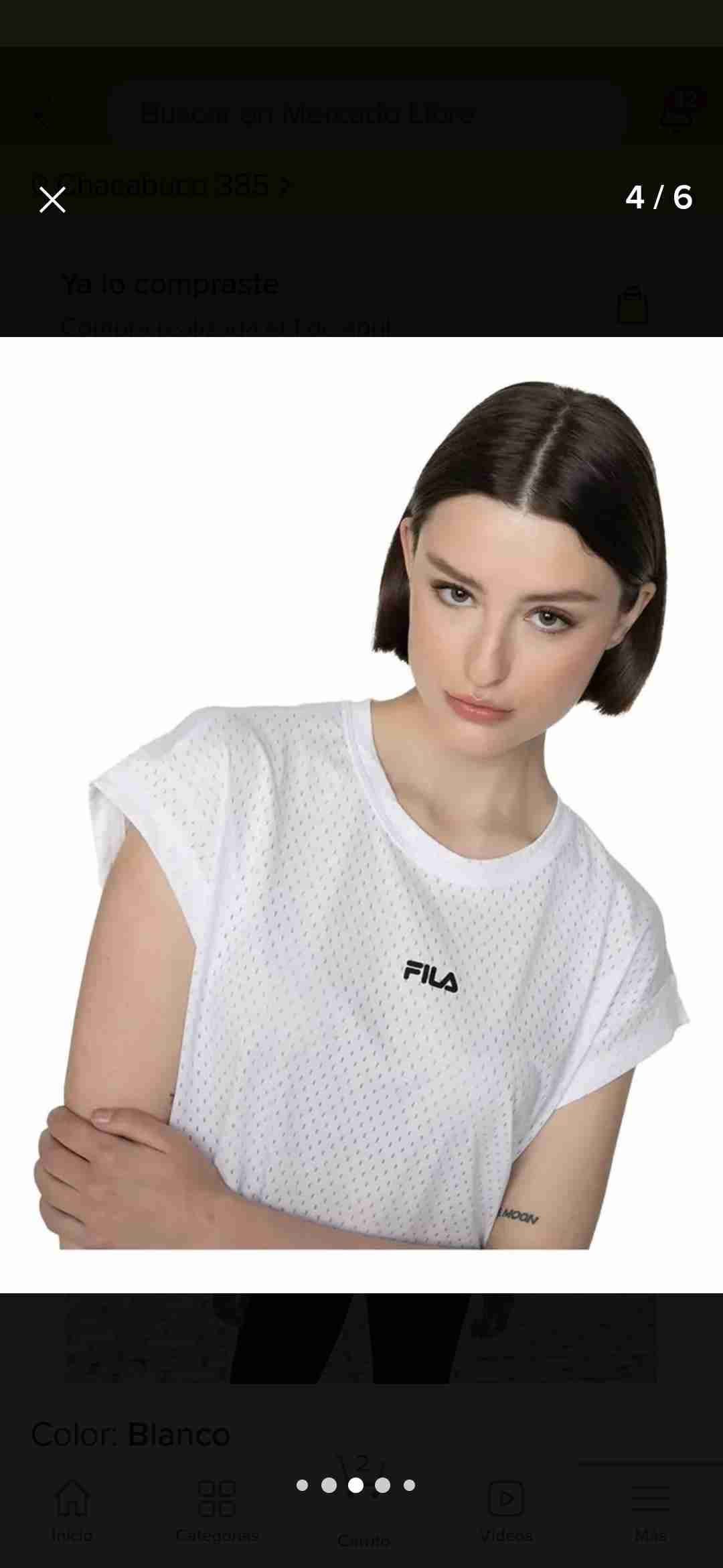 Polera blanca Fila mujer - miniatura 2