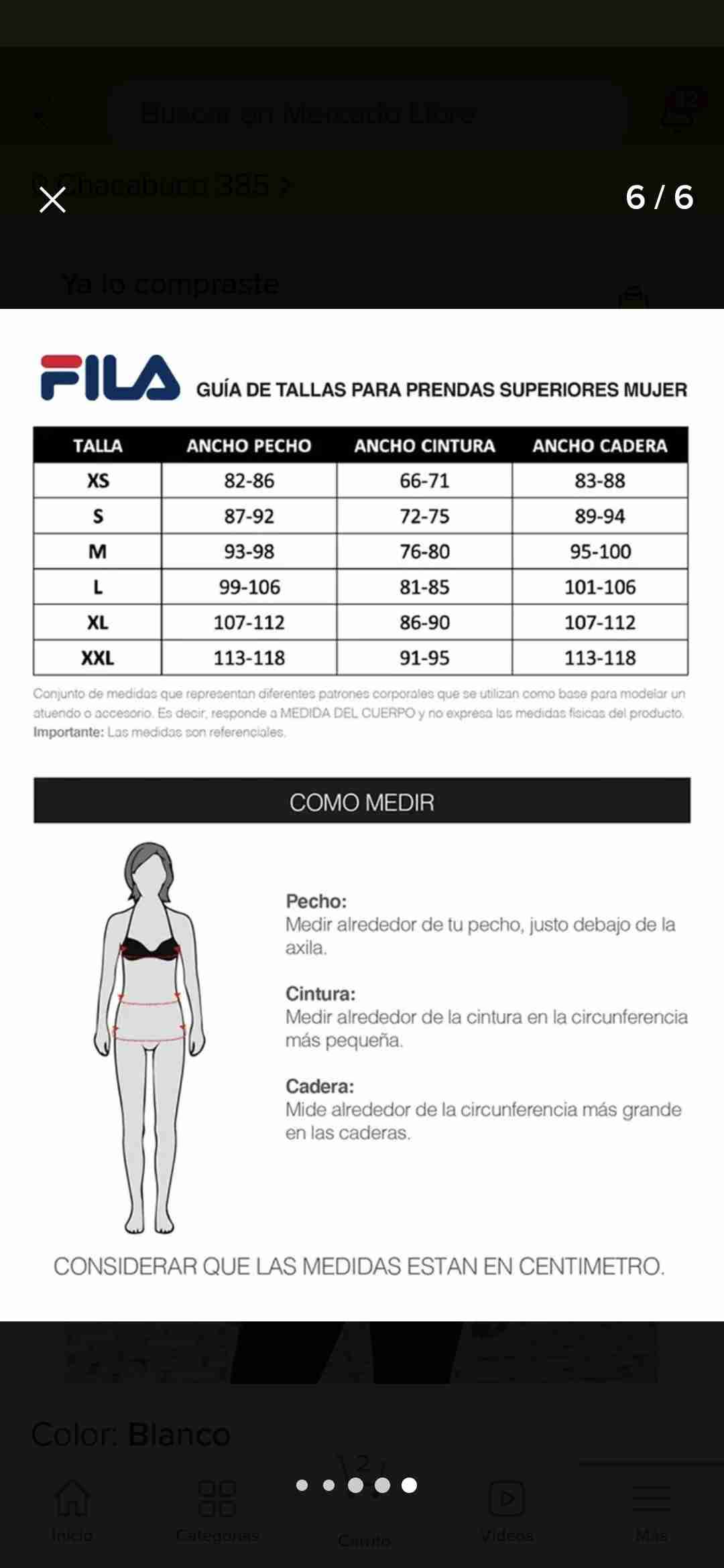 Polera blanca Fila mujer - miniatura 3