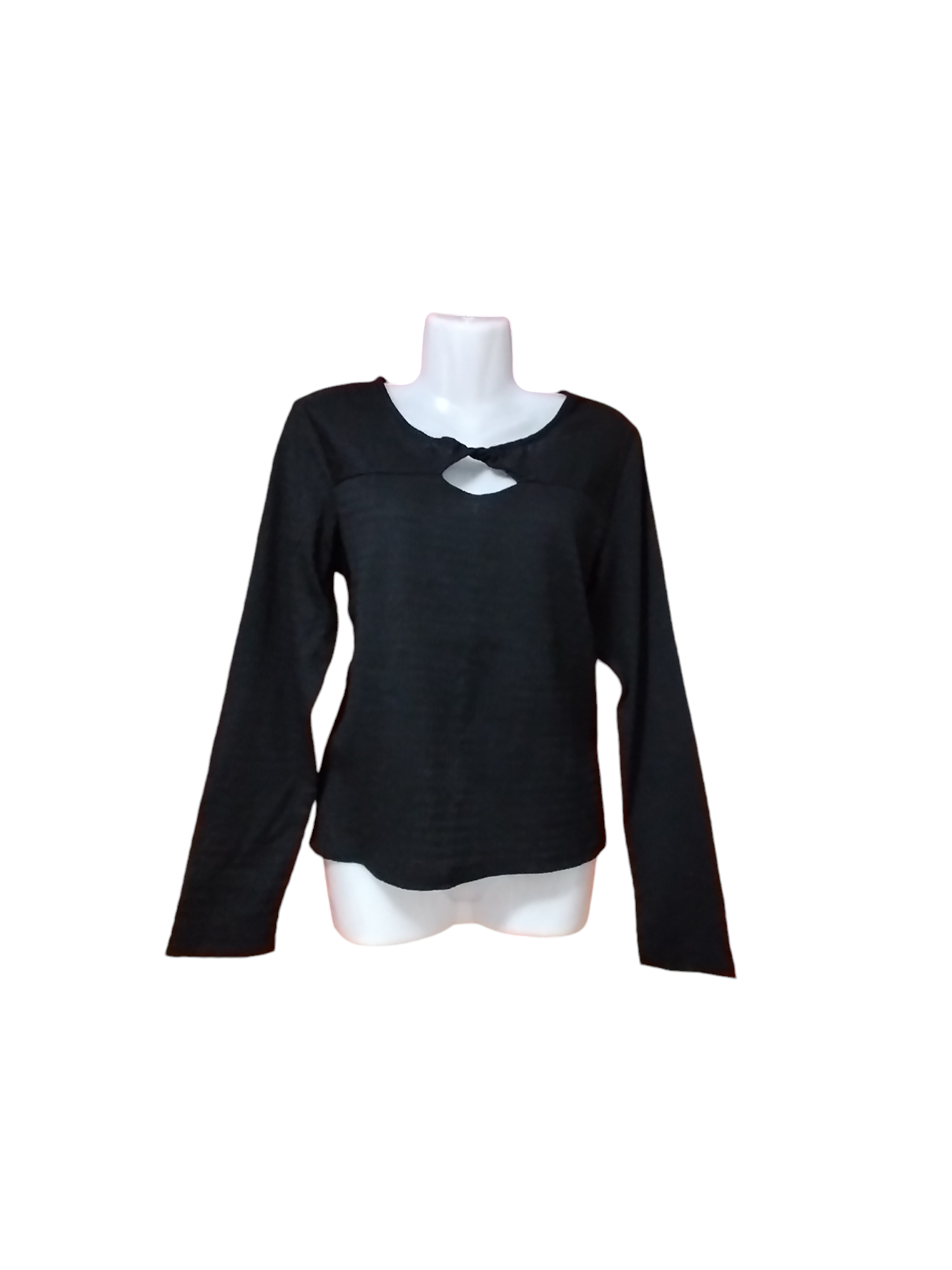 Polera negra con abertura - miniatura 1