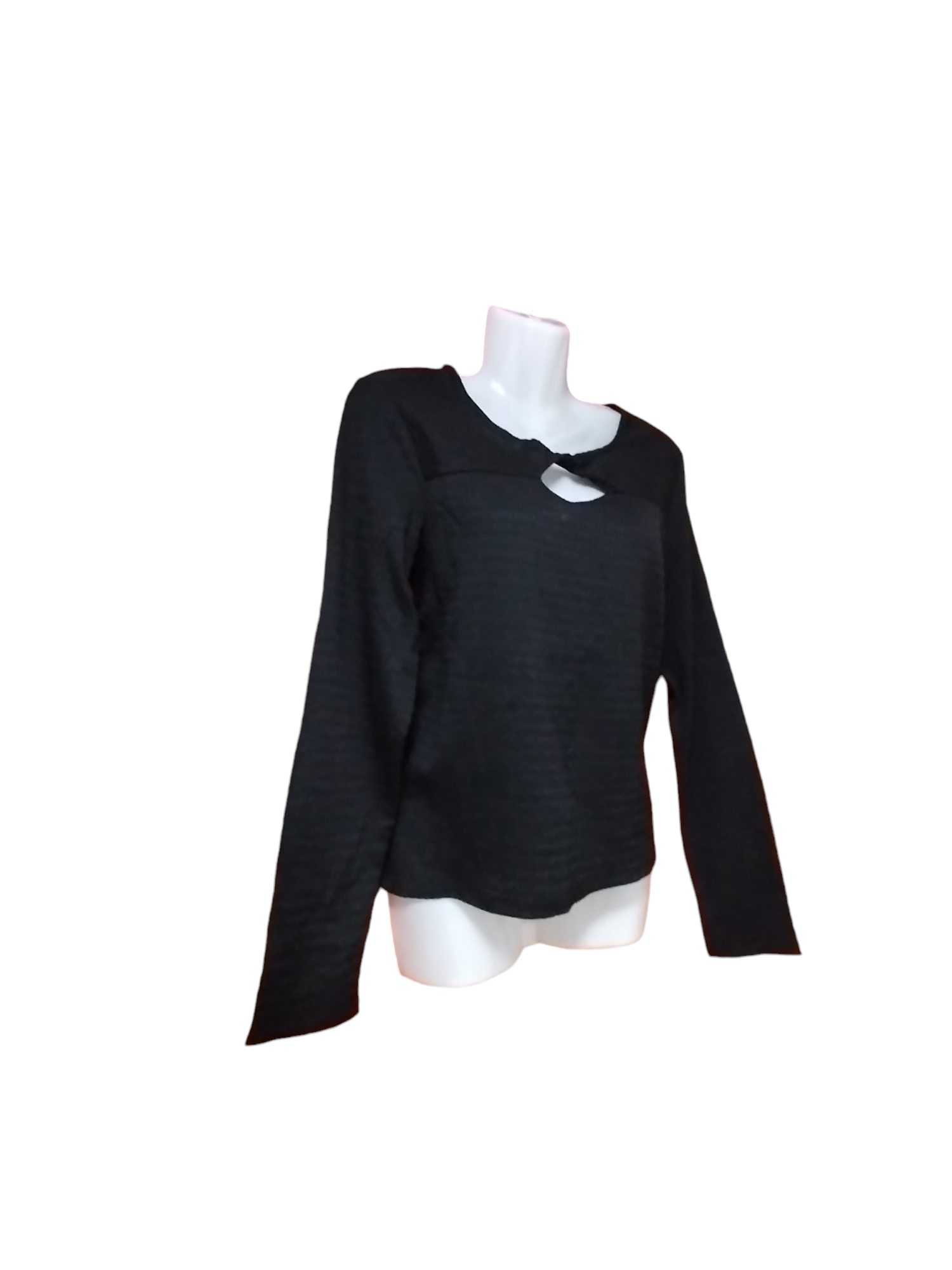 Polera negra con abertura - miniatura 2