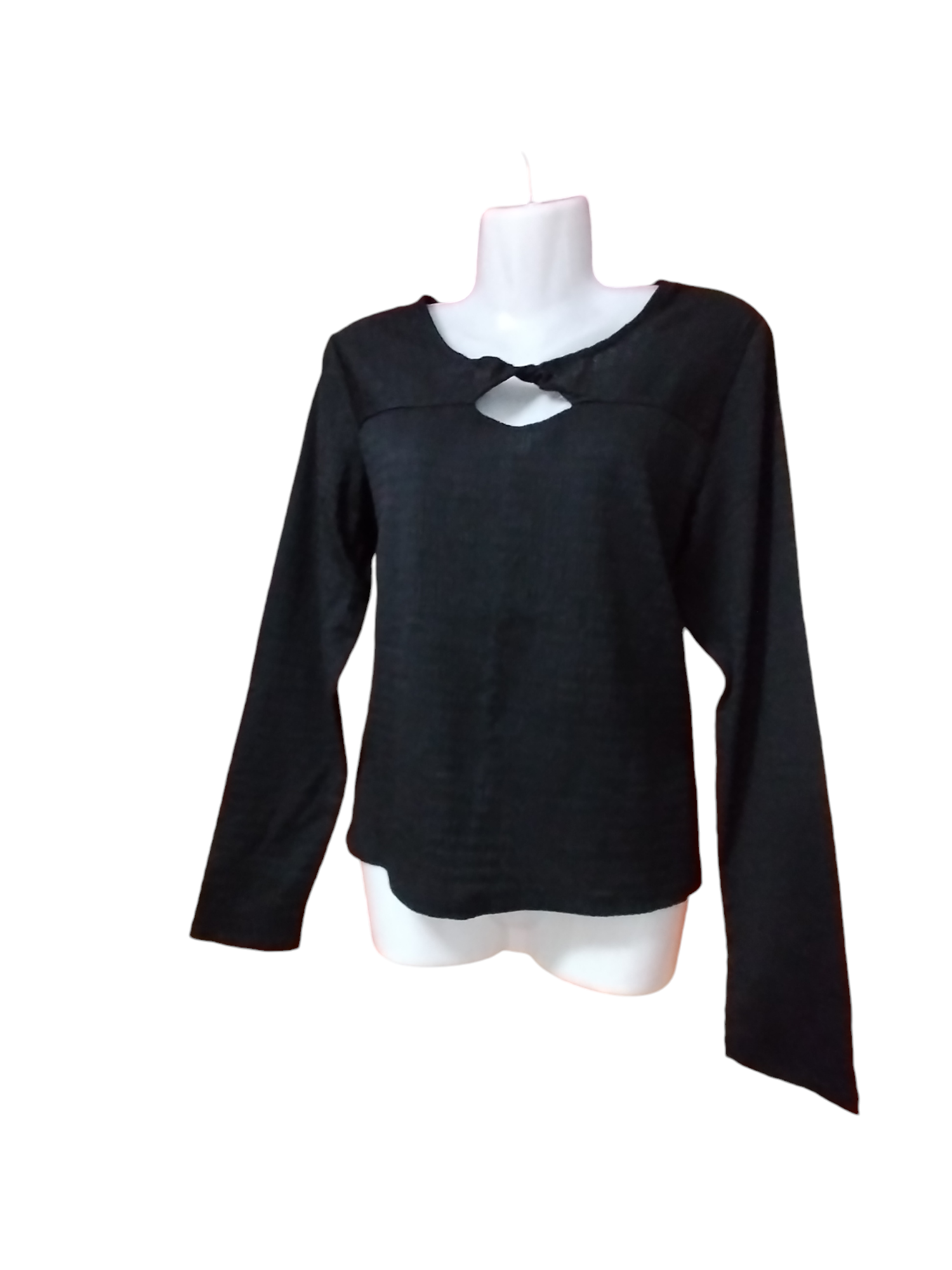 Polera negra con abertura - miniatura 3