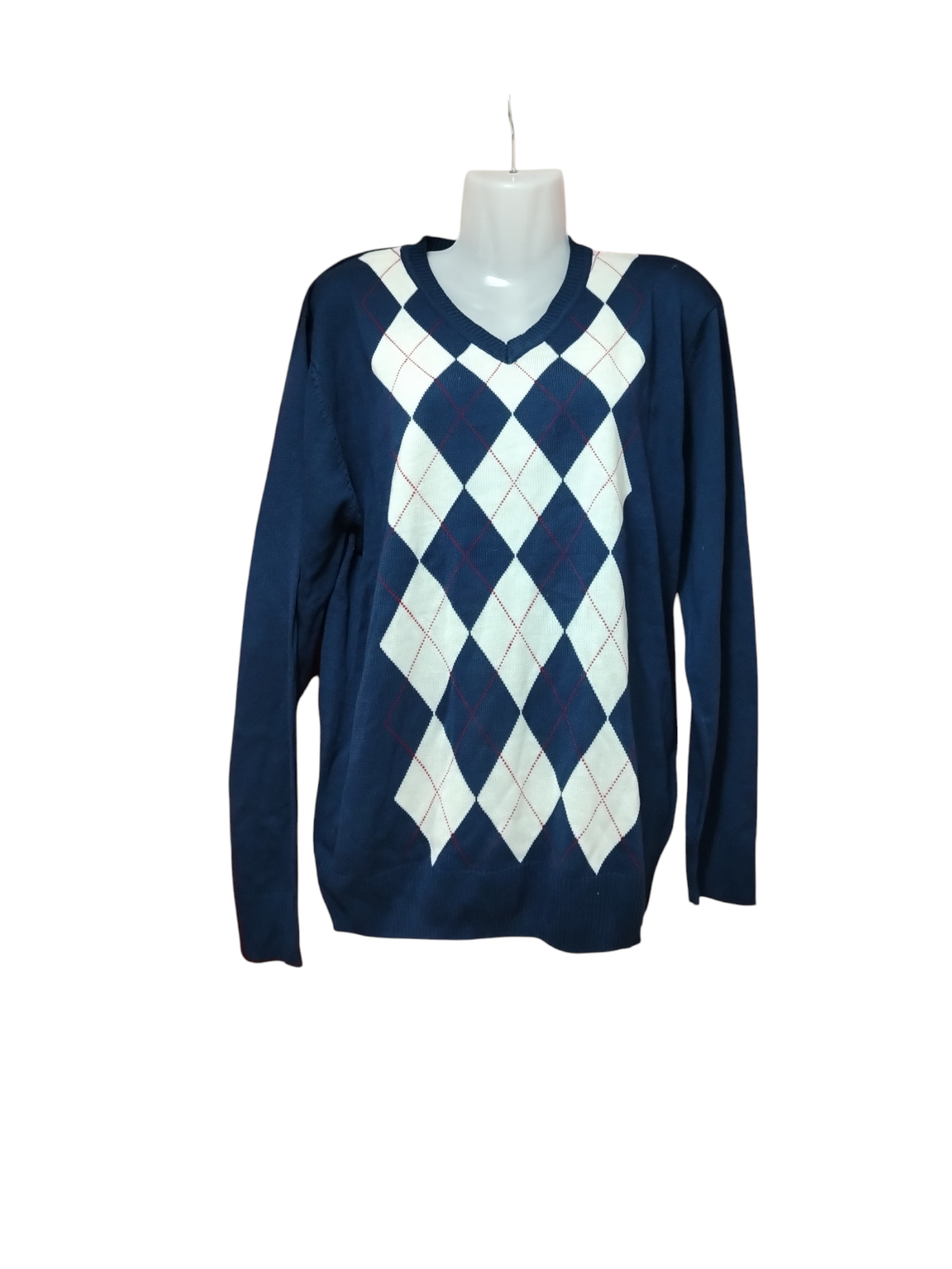 Sweater azul con diseño rombos - miniatura 1