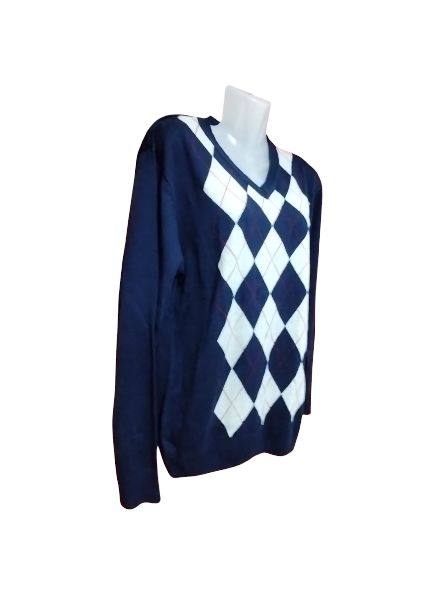 Sweater azul con diseño rombos - miniatura 2