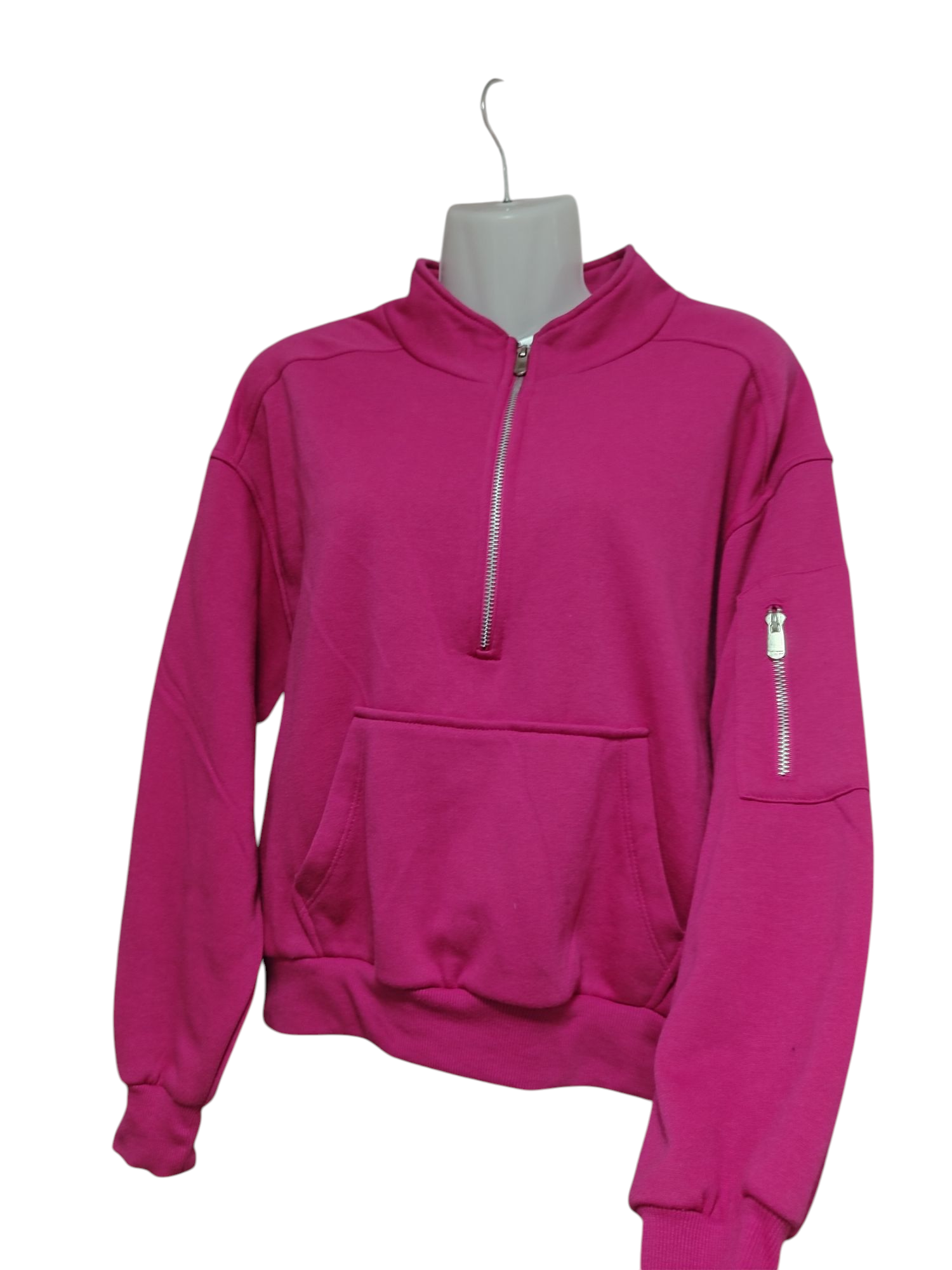 Polerón fuxia con cierre - miniatura 3