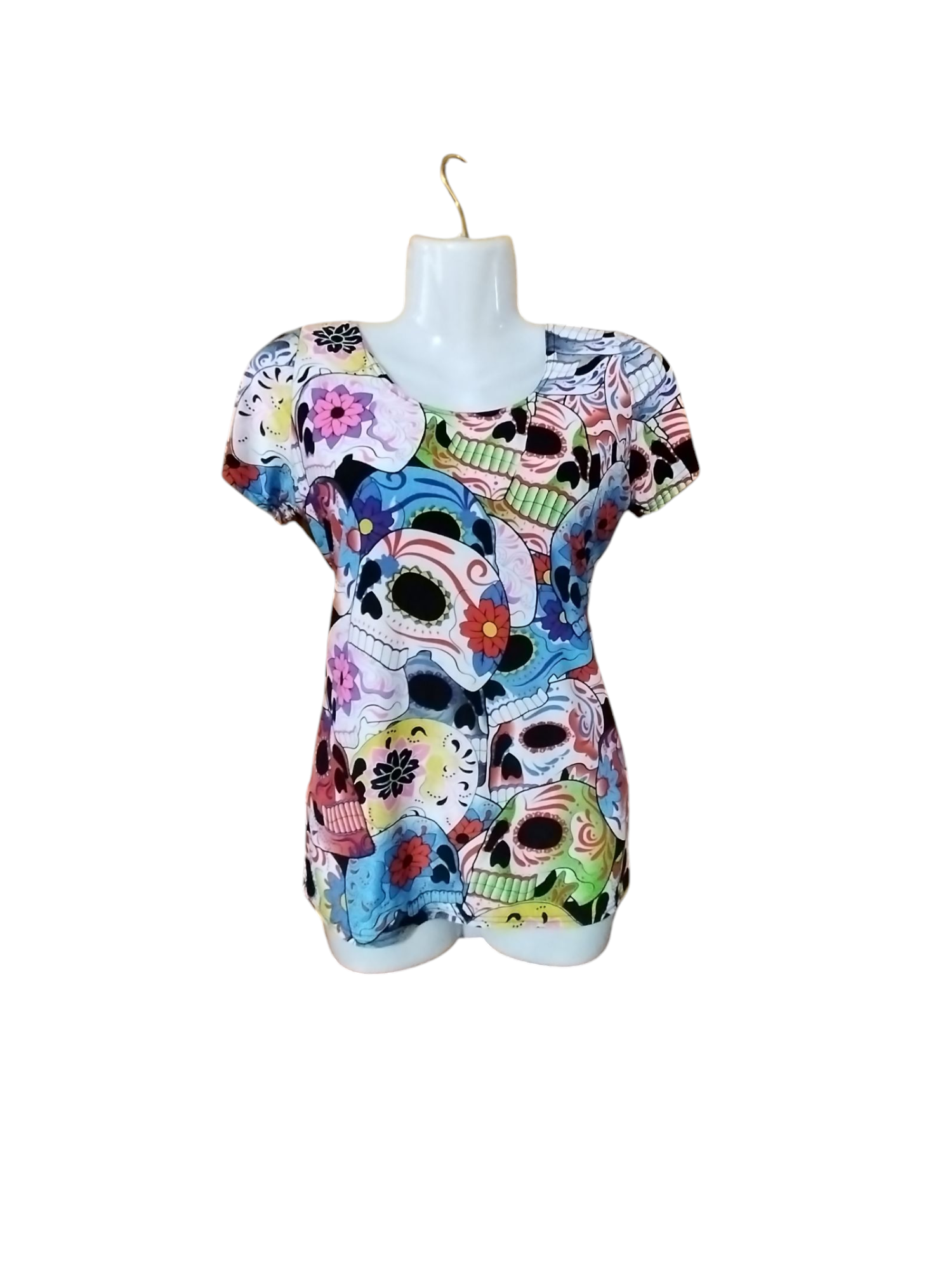 Polera estampado calaveras coloridas - miniatura 1