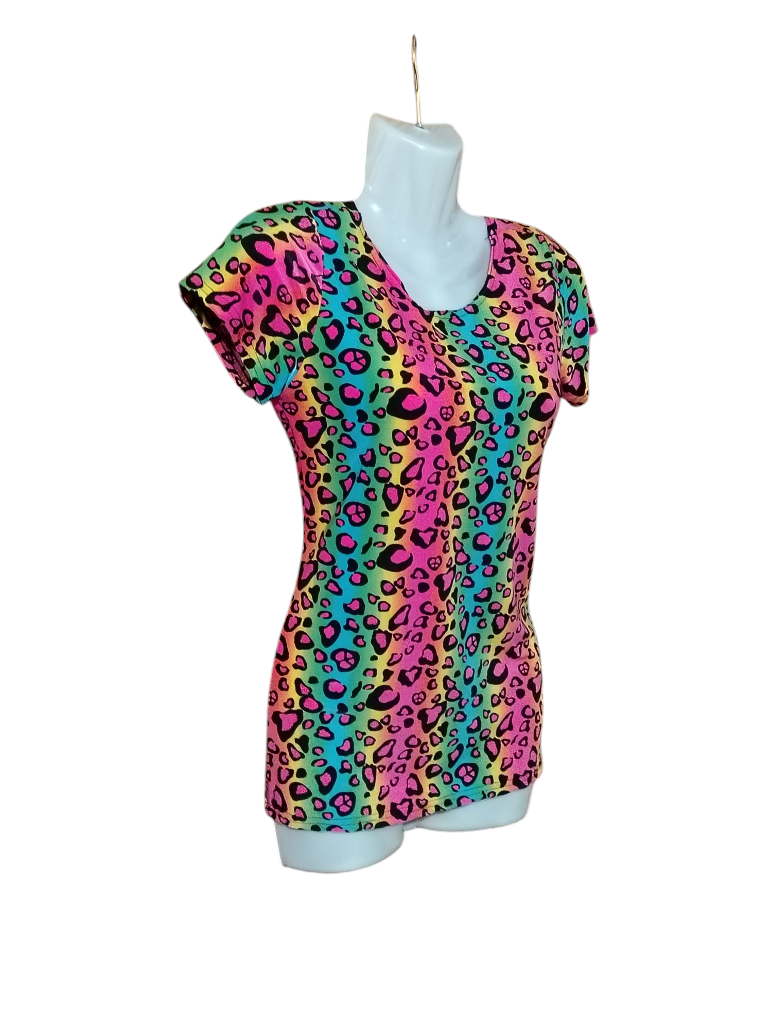 Polera estampado leopardo multicolor - miniatura 1