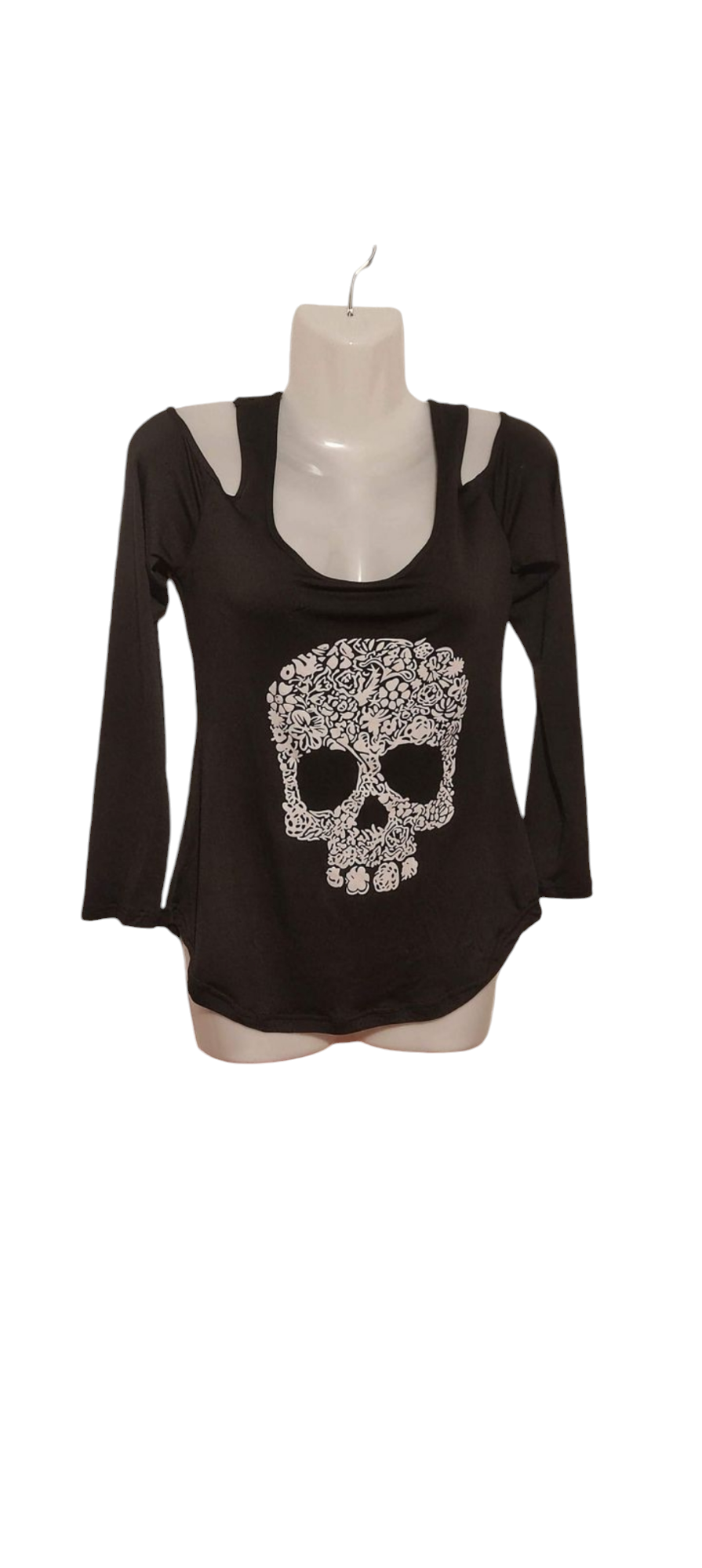 Polera negra con calavera - miniatura 1