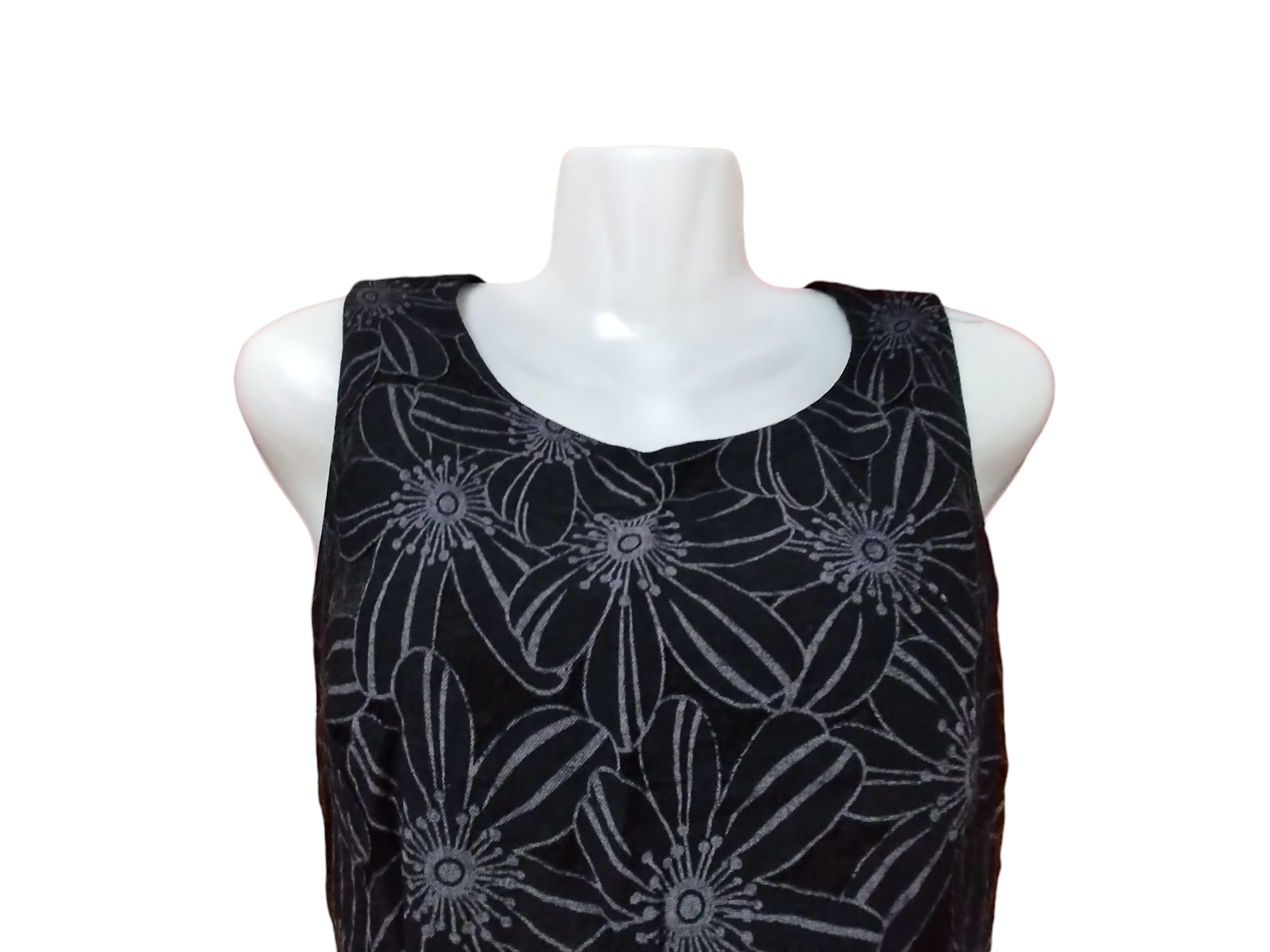 Vestido negro con estampado floral - miniatura 3