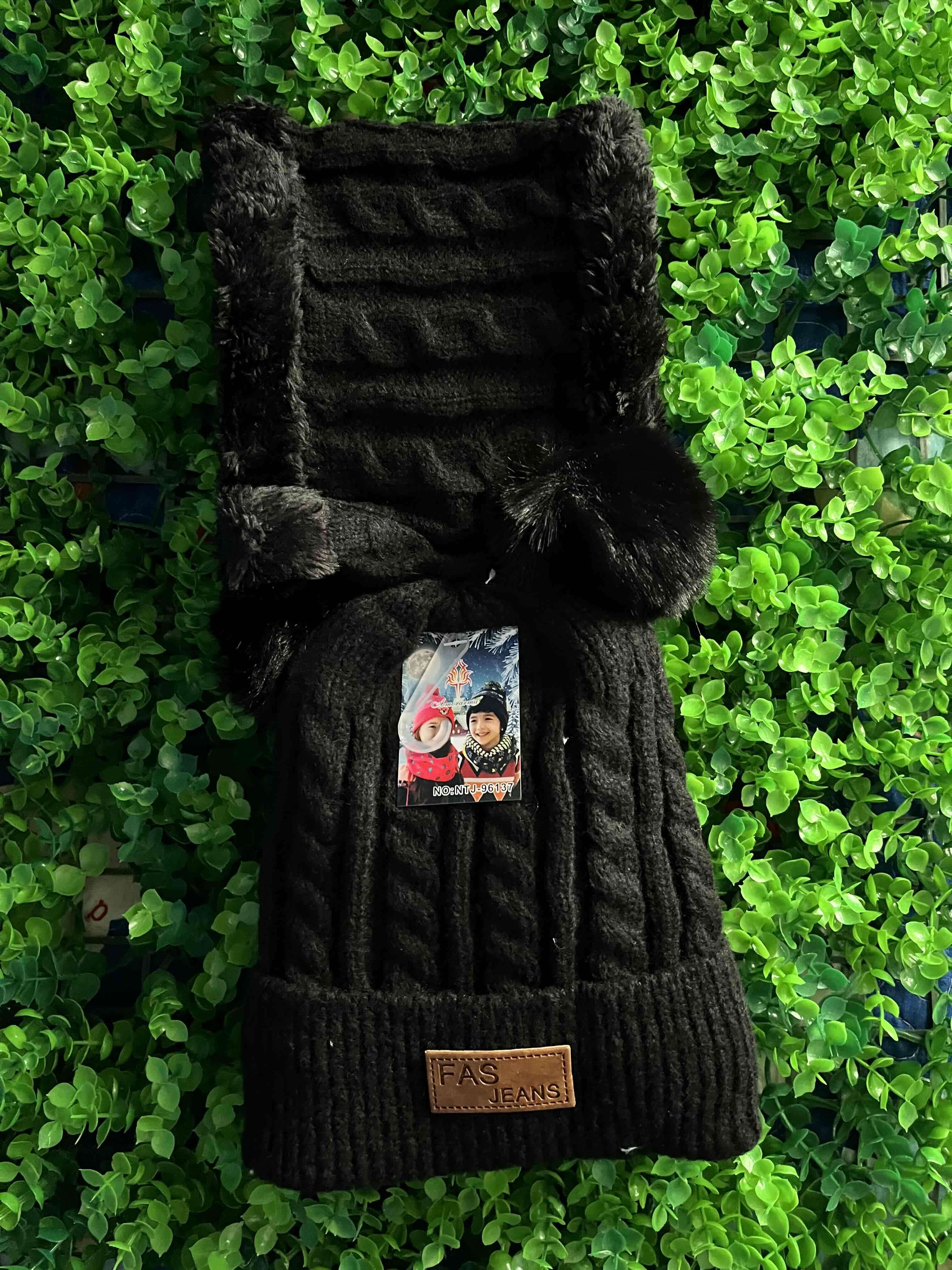 Set de gorro y bufanda gris - miniatura 5