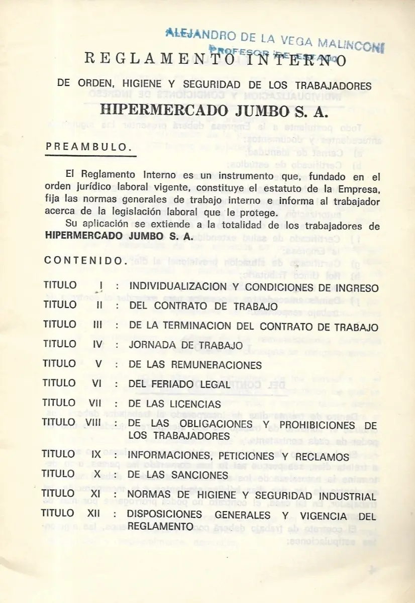 Reglamento Interno Pa Empleados Hipermercado Jumbo - miniatura 2