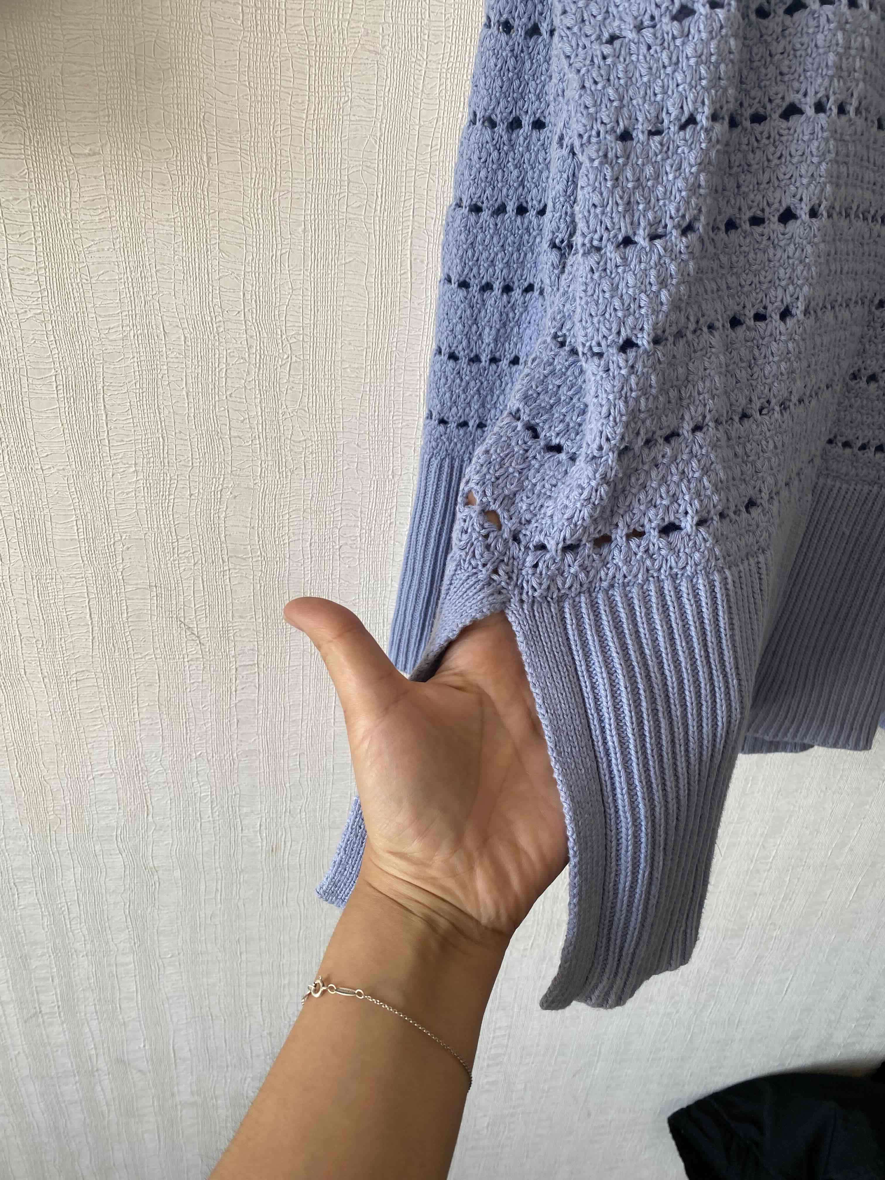 Suéter color Jacinto con diseño perforado - miniatura 3