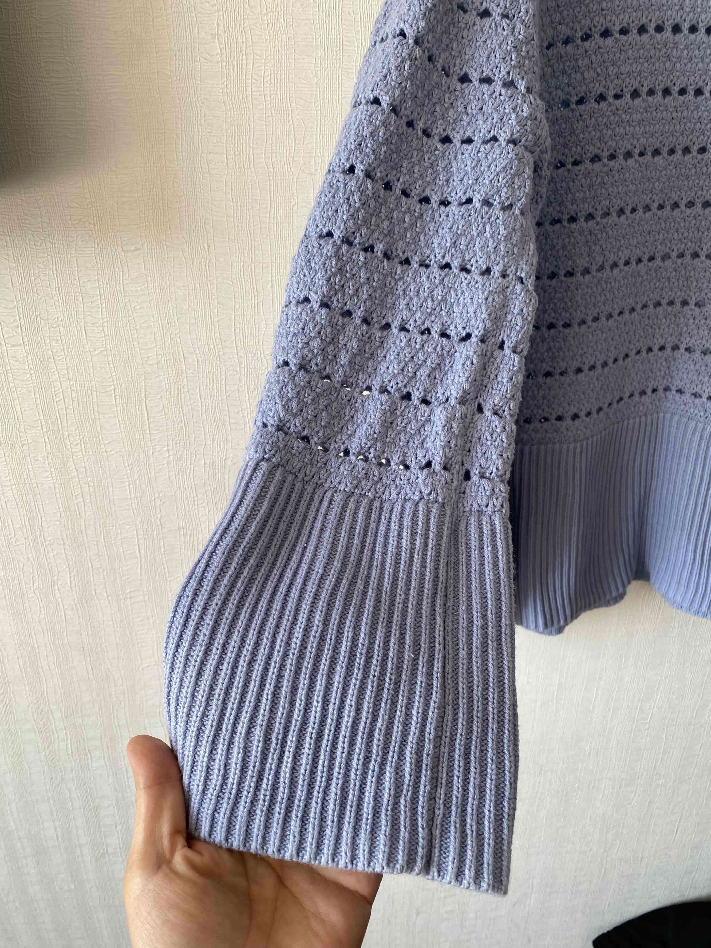 Suéter color Jacinto con diseño perforado - miniatura 4