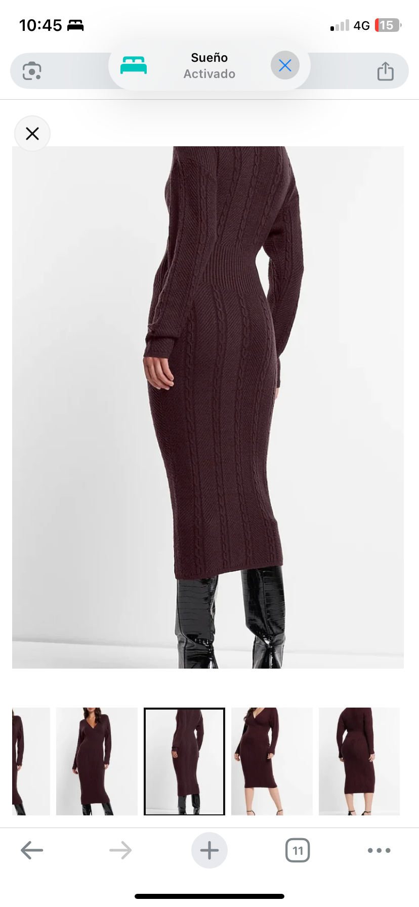 Vestido largo burdeo Marca express - miniatura 2