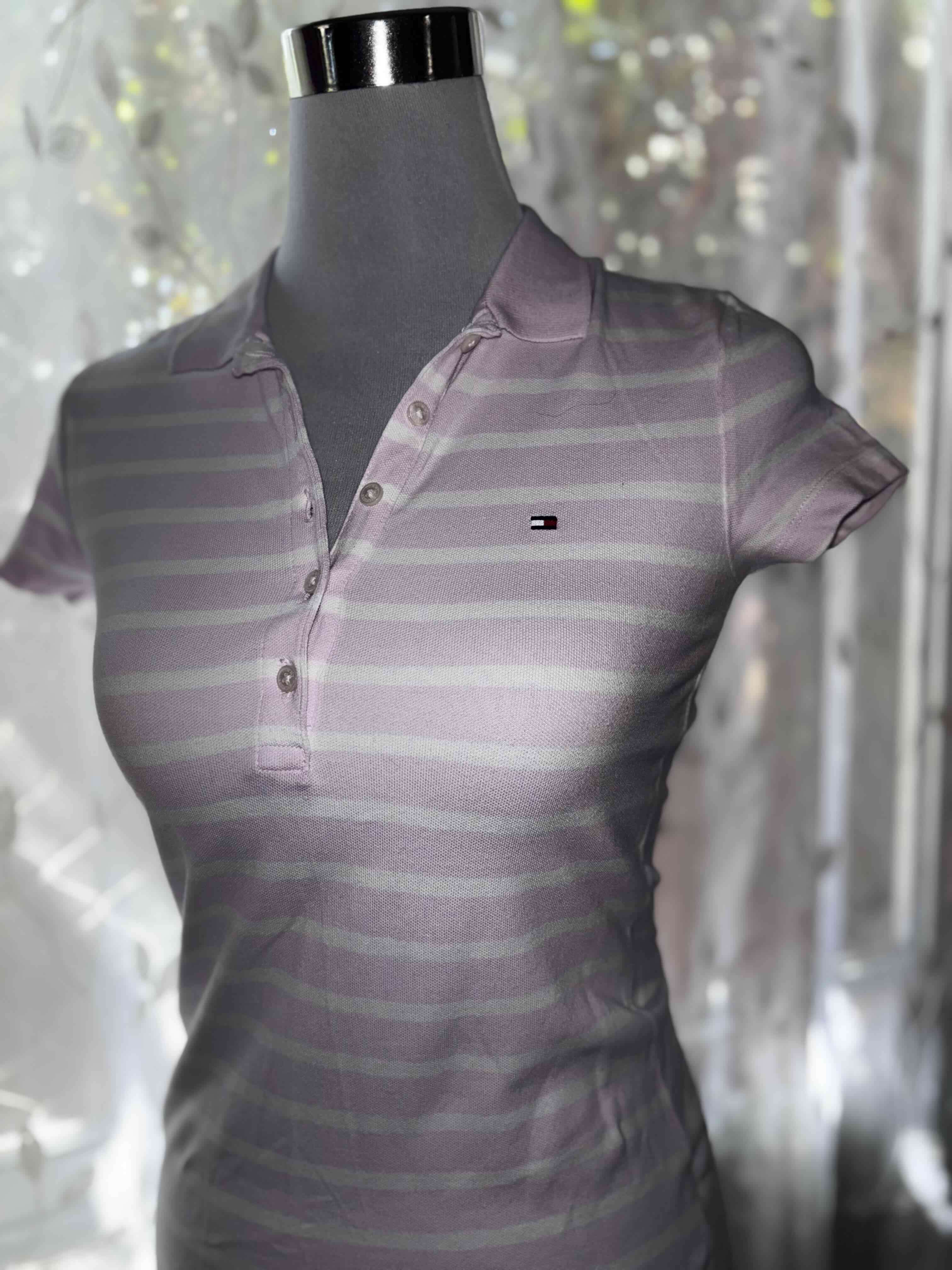 Polo a rayas rosado y blanco - miniatura 1