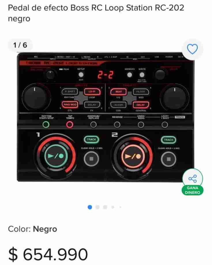 Pedal Looper Boss RC-202 Negro