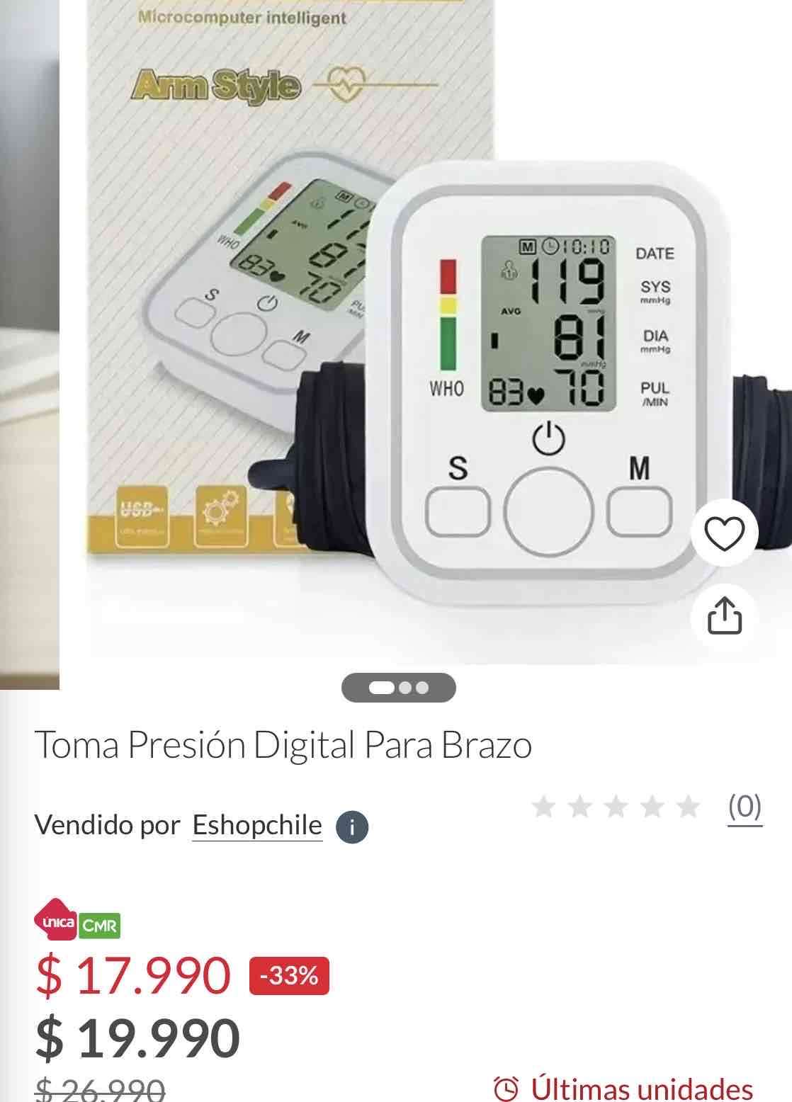 Toma Presión Digital de Brazo