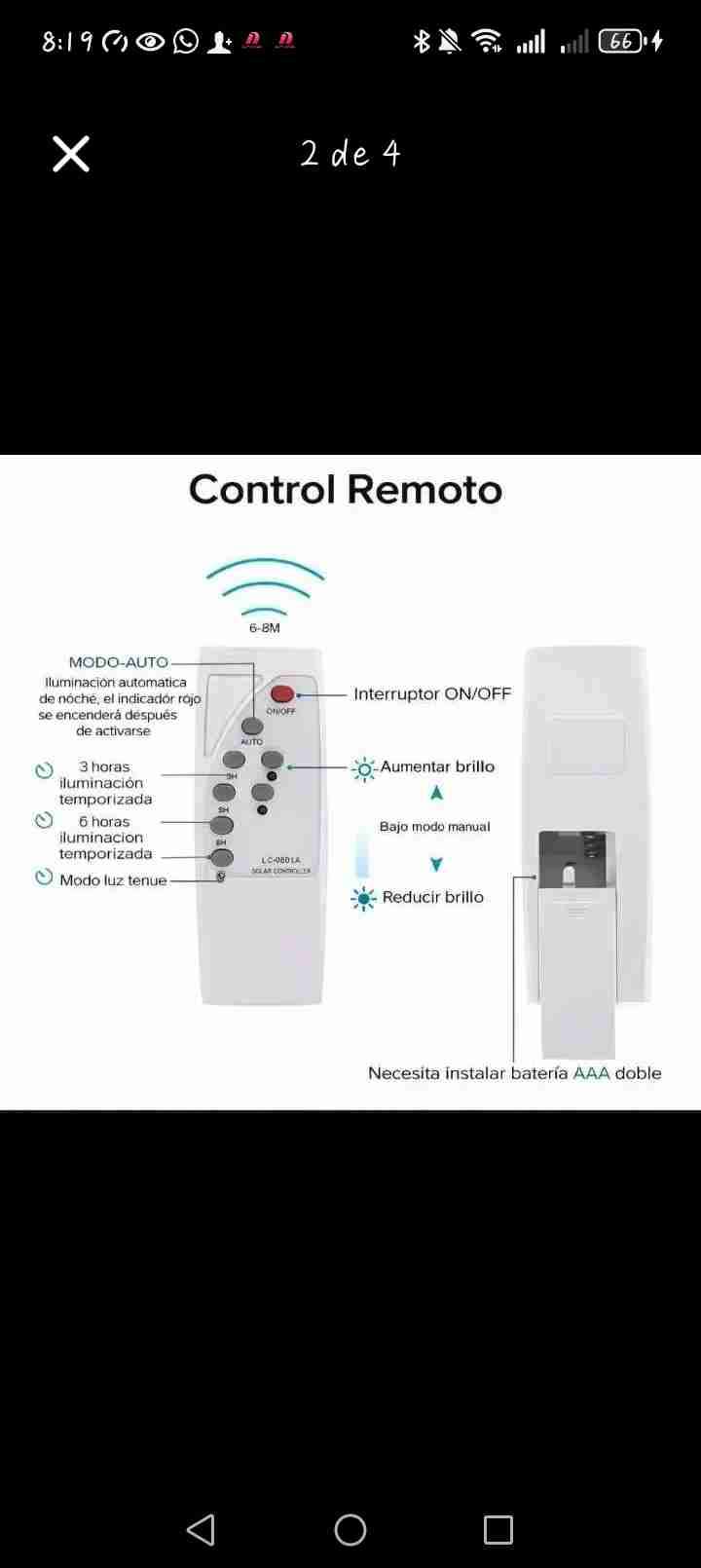 Luz solar LED 100W con panel - miniatura 4