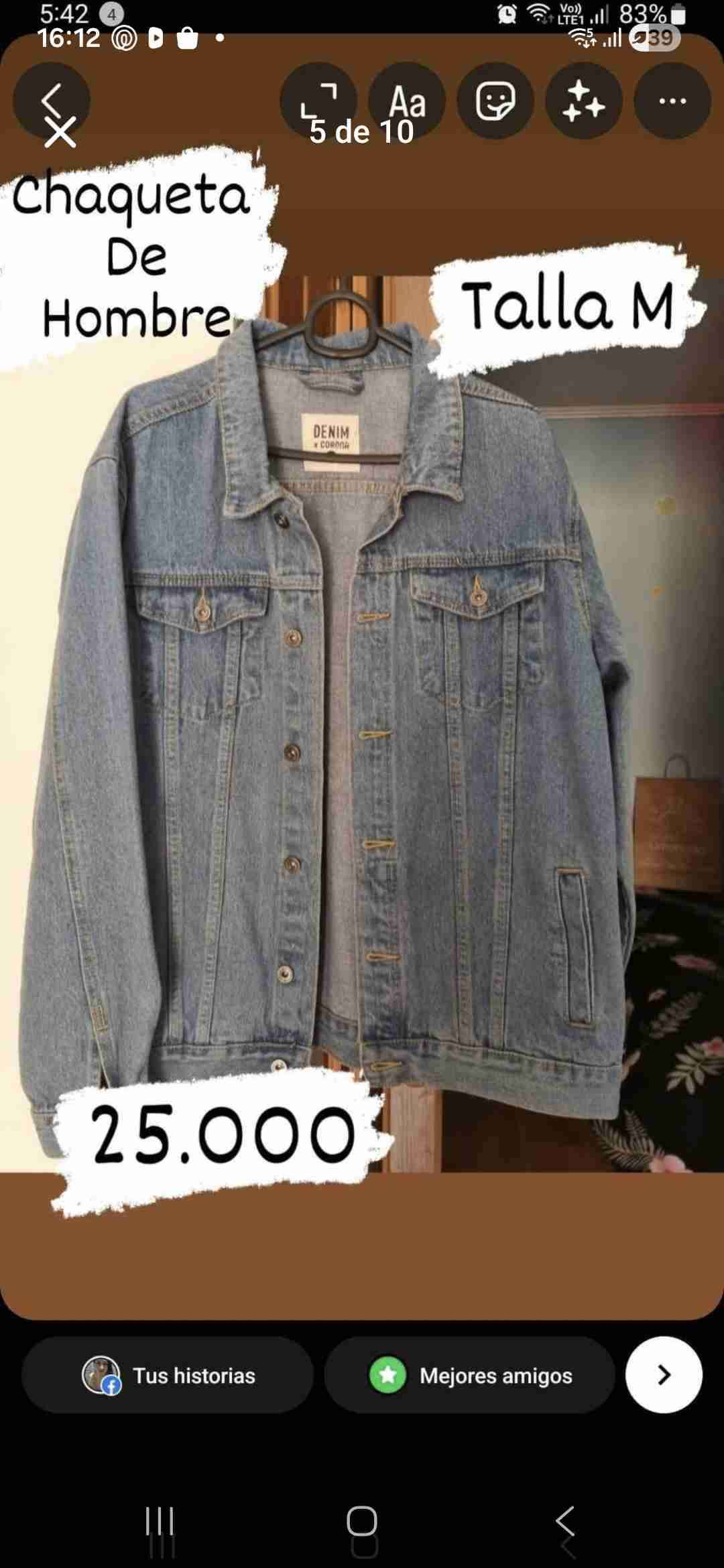 Chaqueta de mezclilla hombre