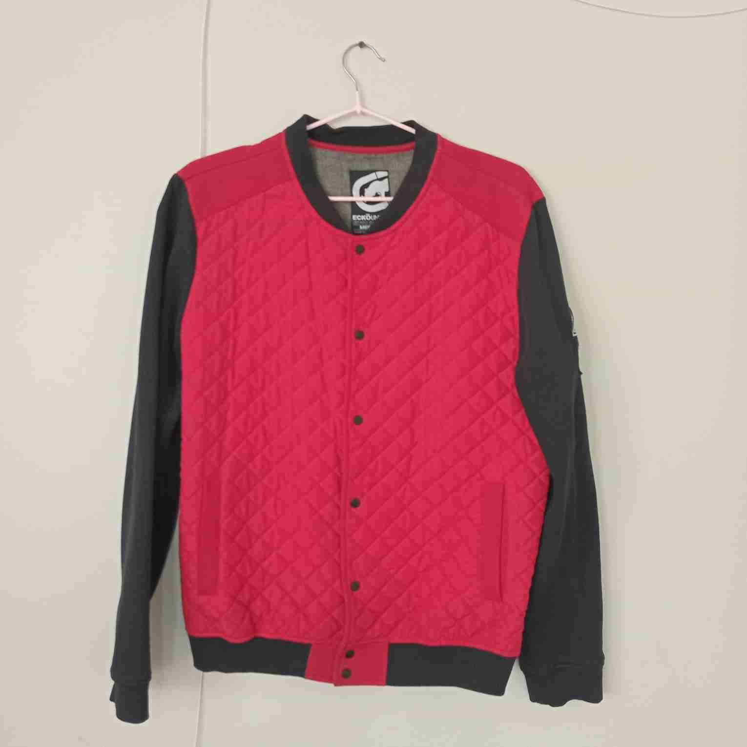 Chaqueta bomber roja y negra - miniatura 1