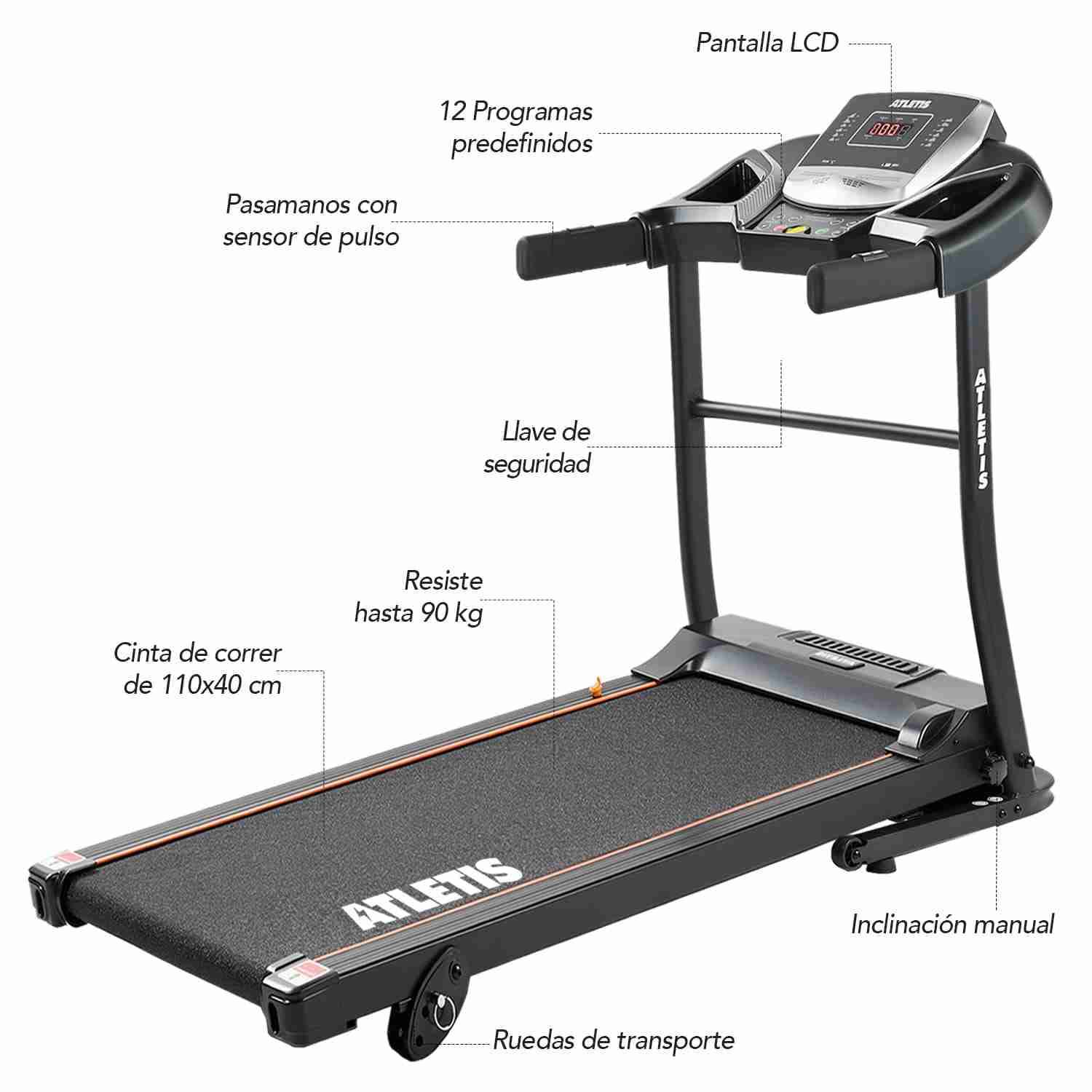 Cinta de correr Atletis plegable - miniatura 4