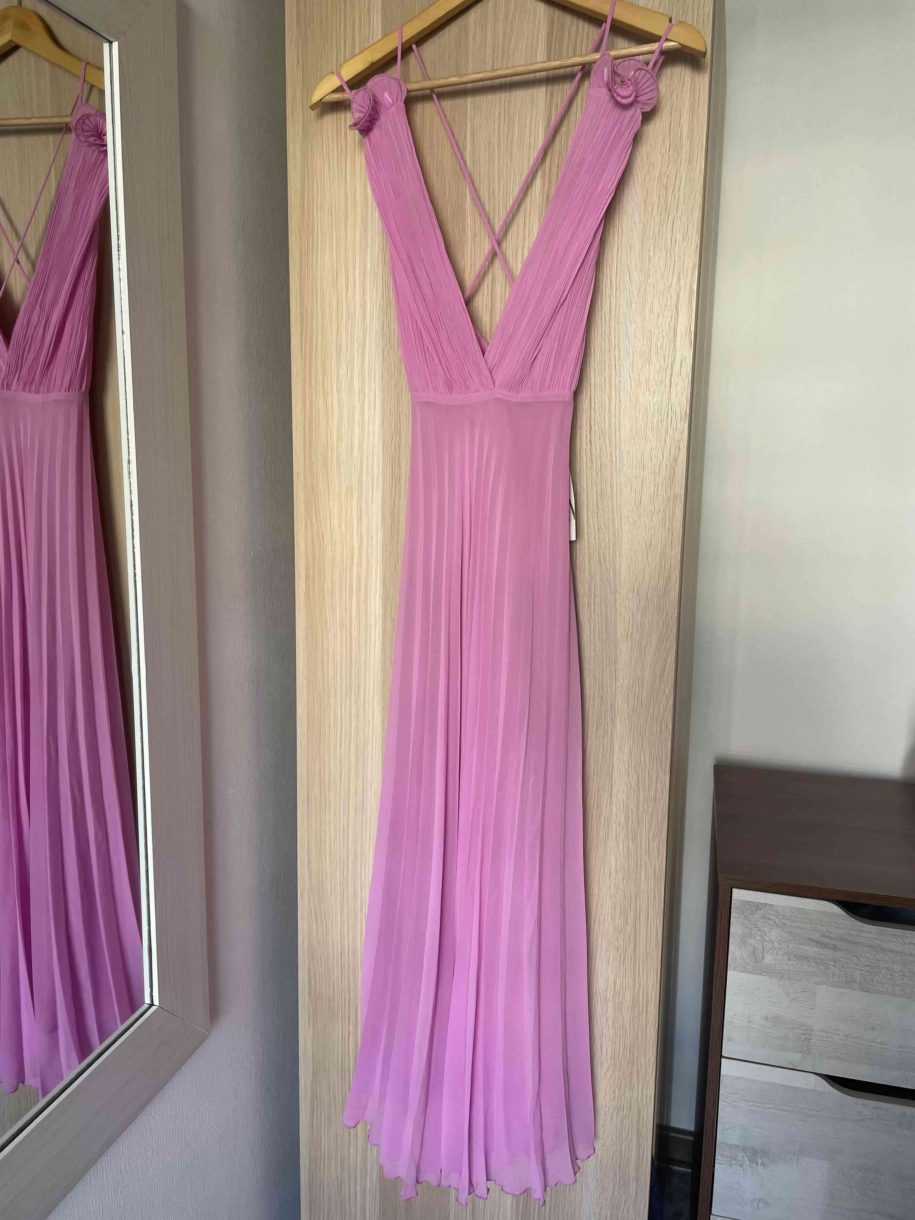 Vestido largo rosa nuevo Zara XS - miniatura 3