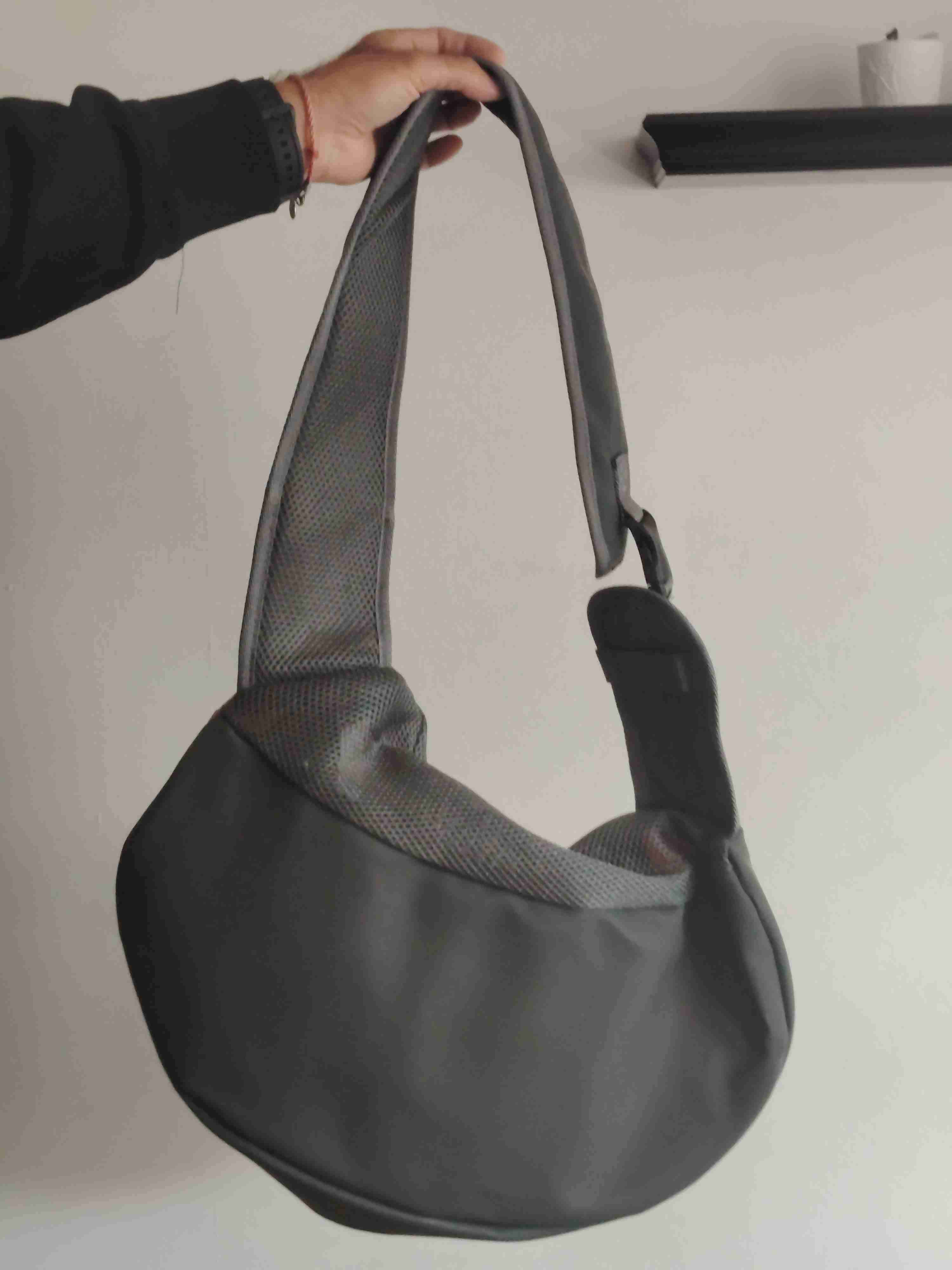 Bolso para mascotas rosa y gris - miniatura 3