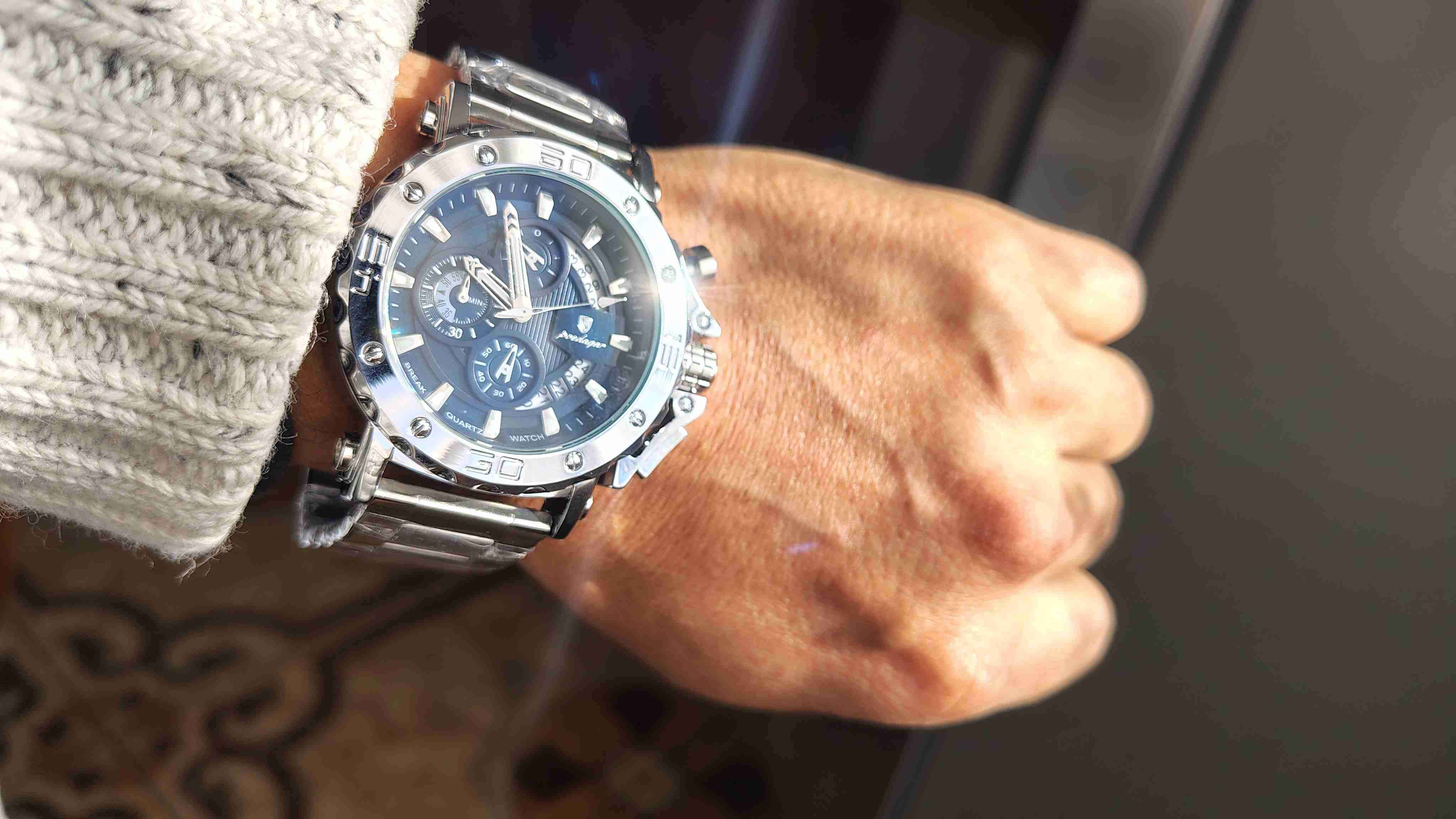 Reloj cronógrafo metálico - miniatura 2