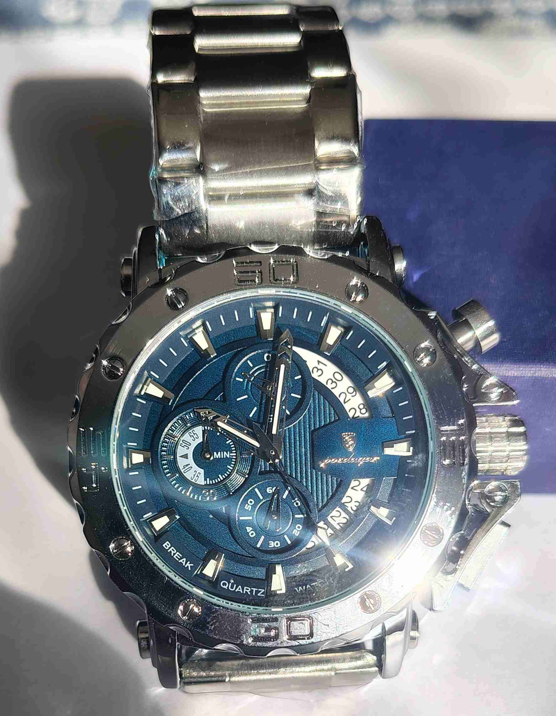 Reloj cronógrafo metálico - miniatura 4