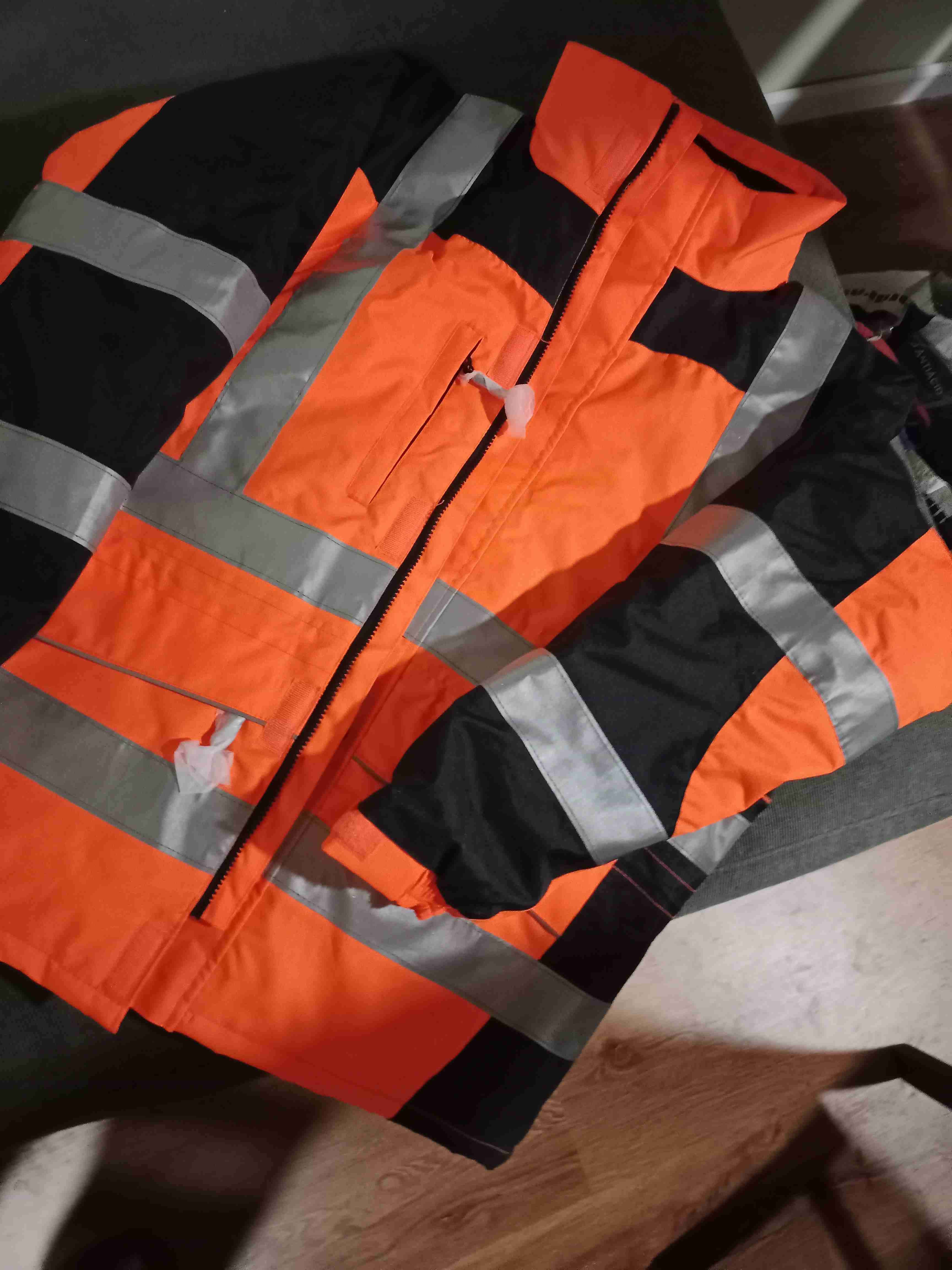 Chaqueta reflectante naranja y negro - miniatura 1
