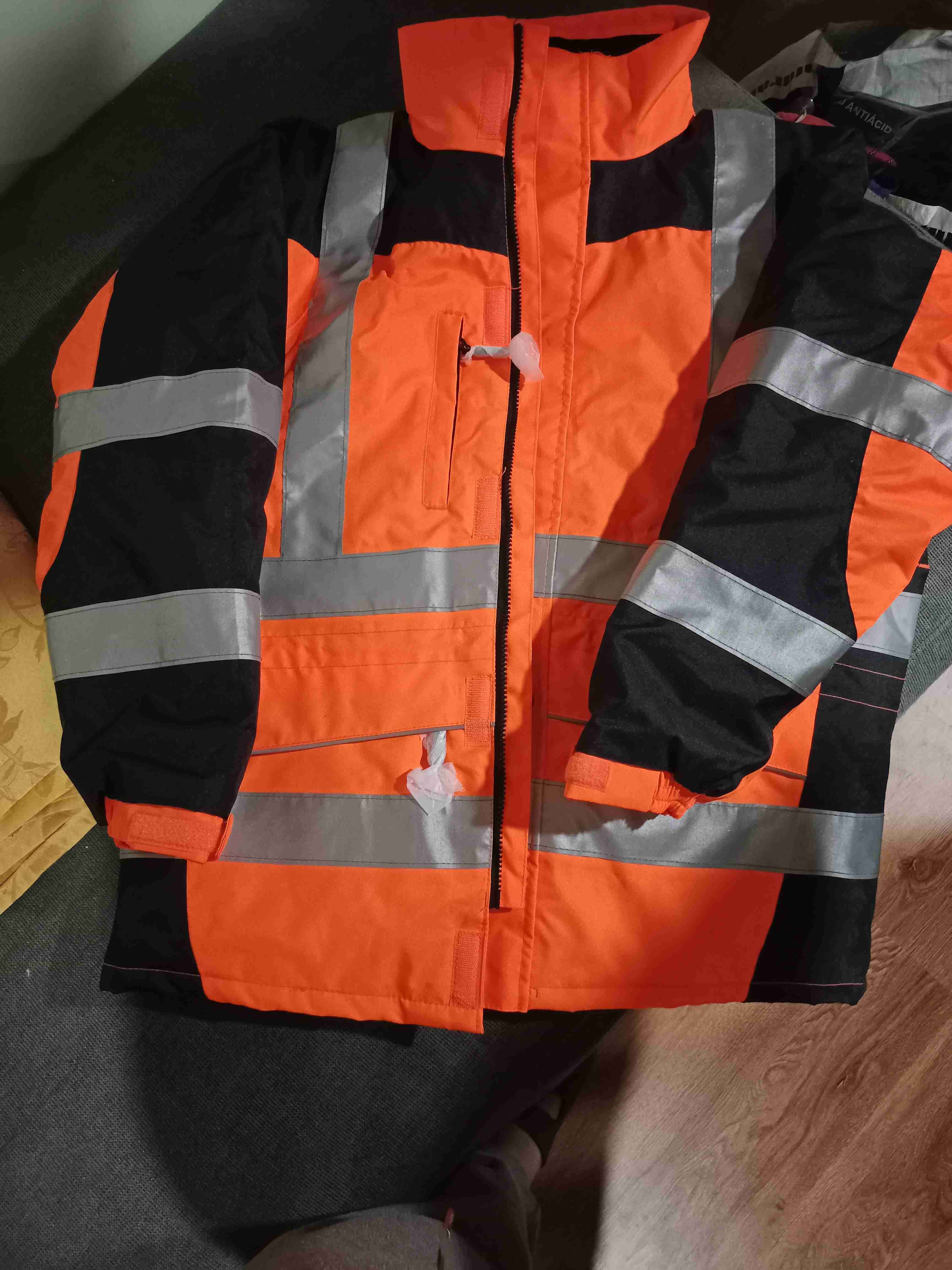 Chaqueta reflectante naranja y negro - miniatura 3