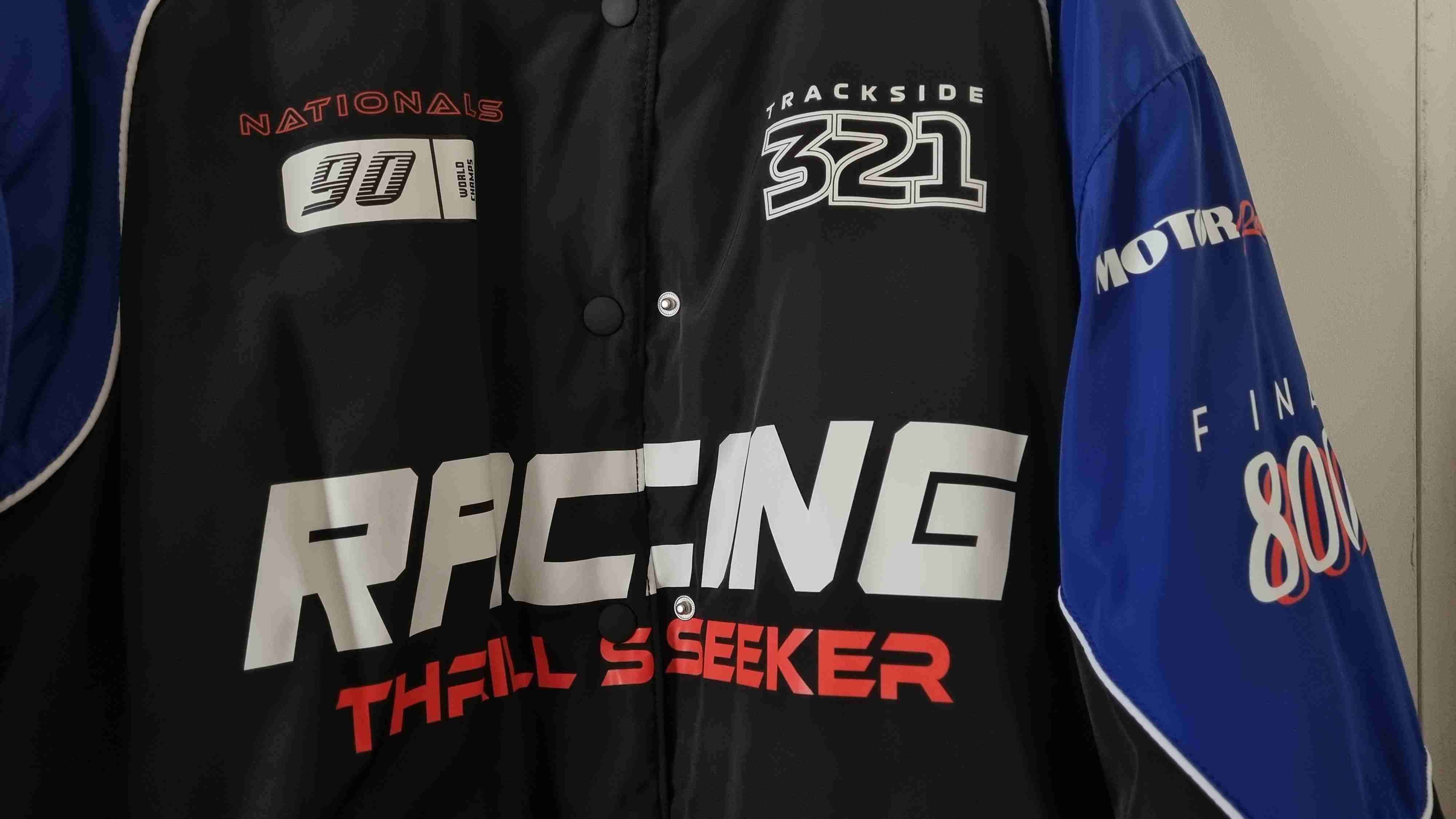 Chaqueta racing azul y negra H&M - miniatura 2