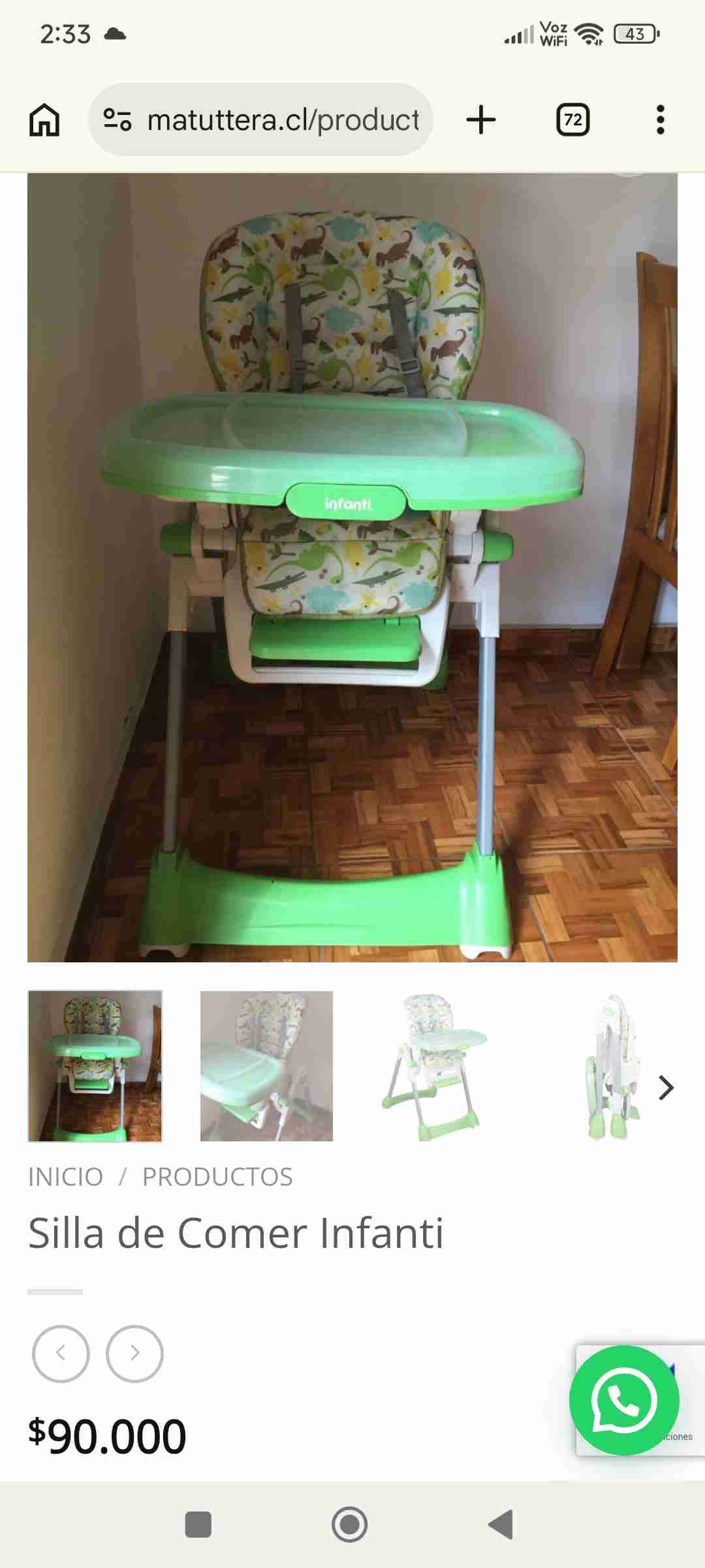 Silla alta plegable para bebé - miniatura 5