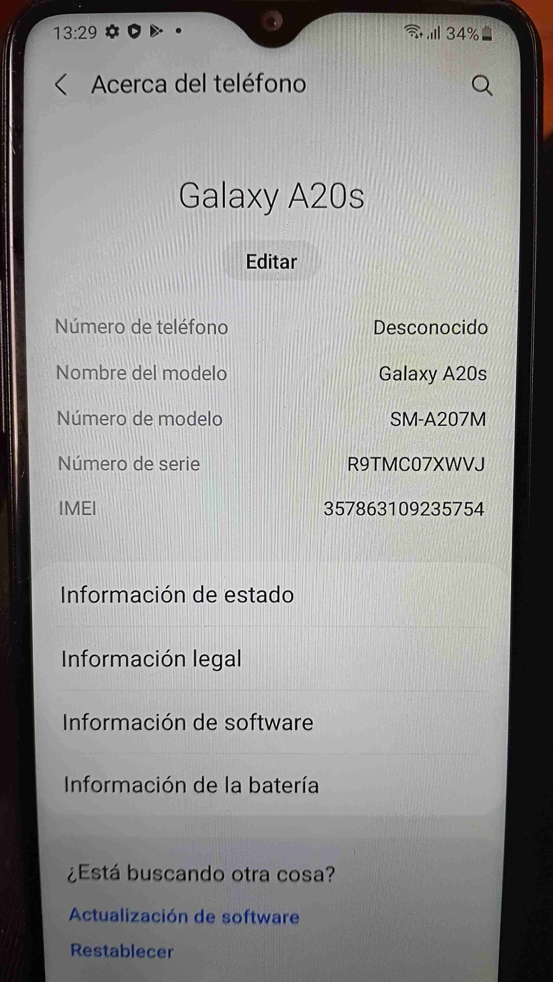 Samsung Galaxy A20s usado - miniatura 1