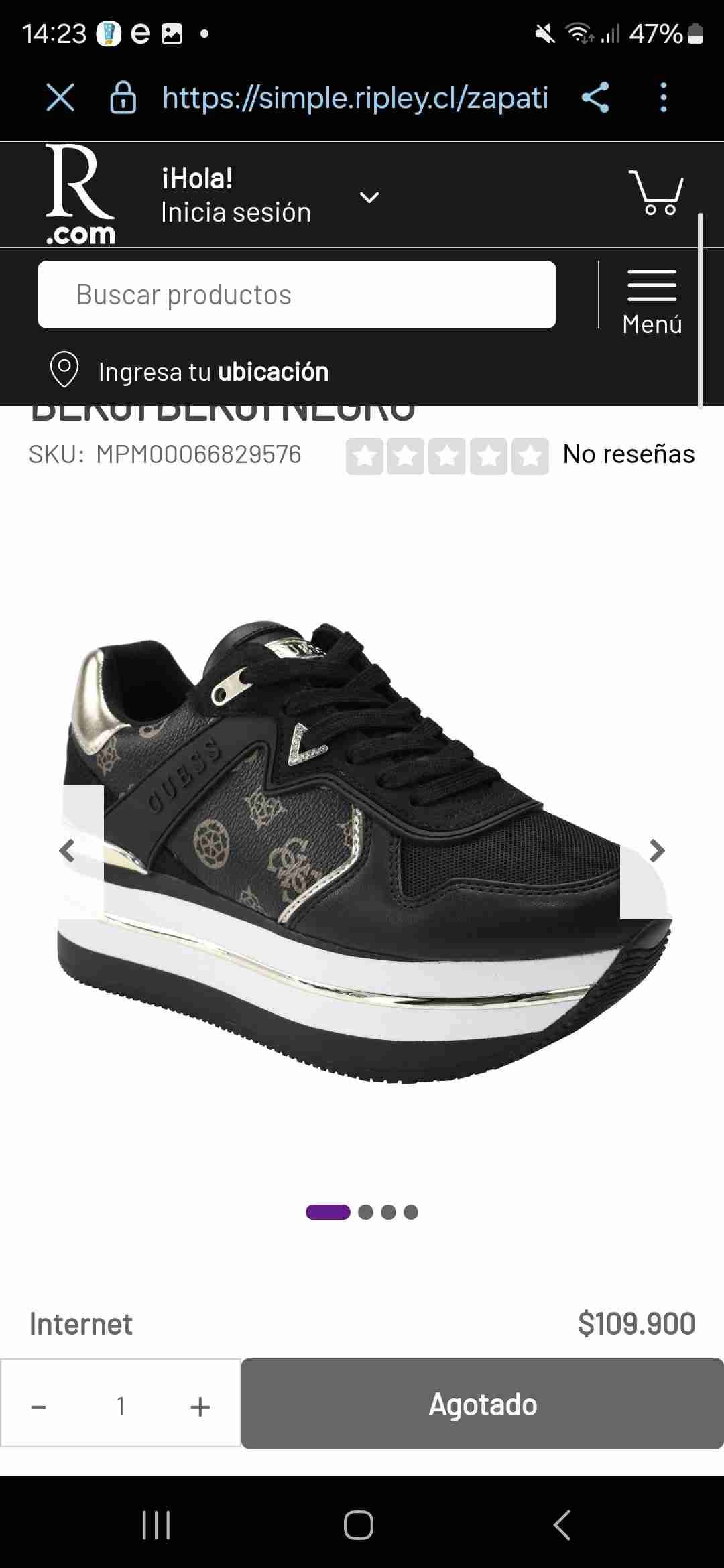 Zapatillas Guess Negro-Dorado - miniatura 3