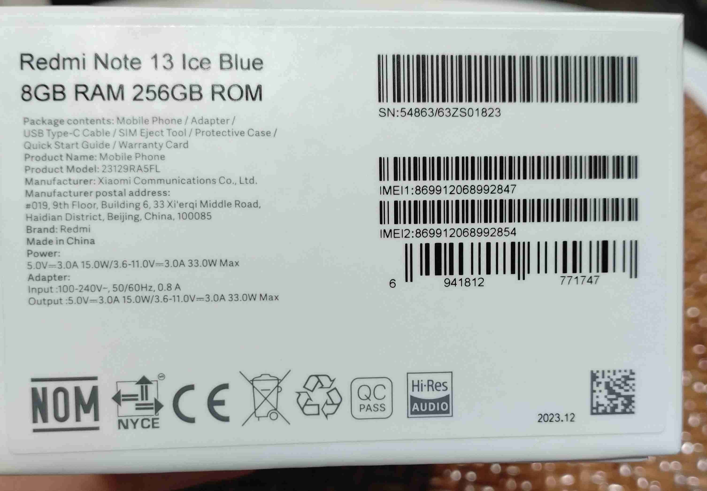 Smartphone nuevo en caja modelo Redmi note 13 . - miniatura 3