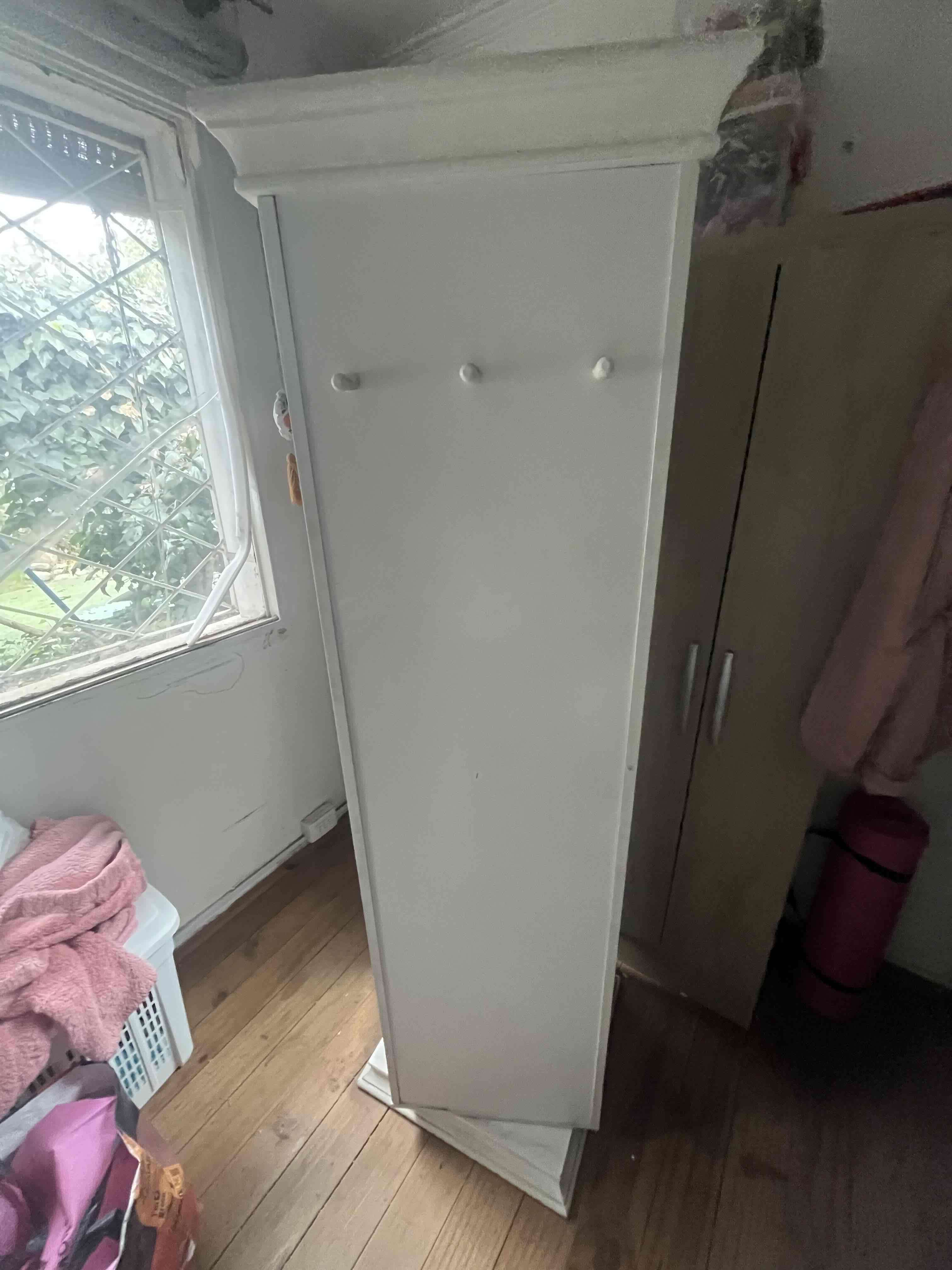 Estante giratorio Espejo de cuerpo entero blanco - miniatura 2